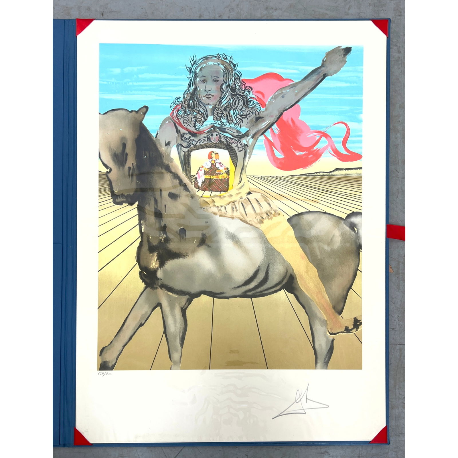 Limited edition lithograph Print by Salvador Dali, titled *Chevalier Surrealiste*, executed in 1980. (1 of 6)