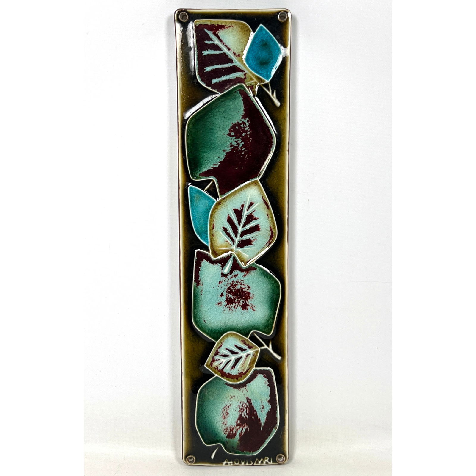 ANNIKKI HOVISAARI for ARABIA Glazed Wall Plaque. Great glazes on vertical panel with relief fruit an (1 of 9)
