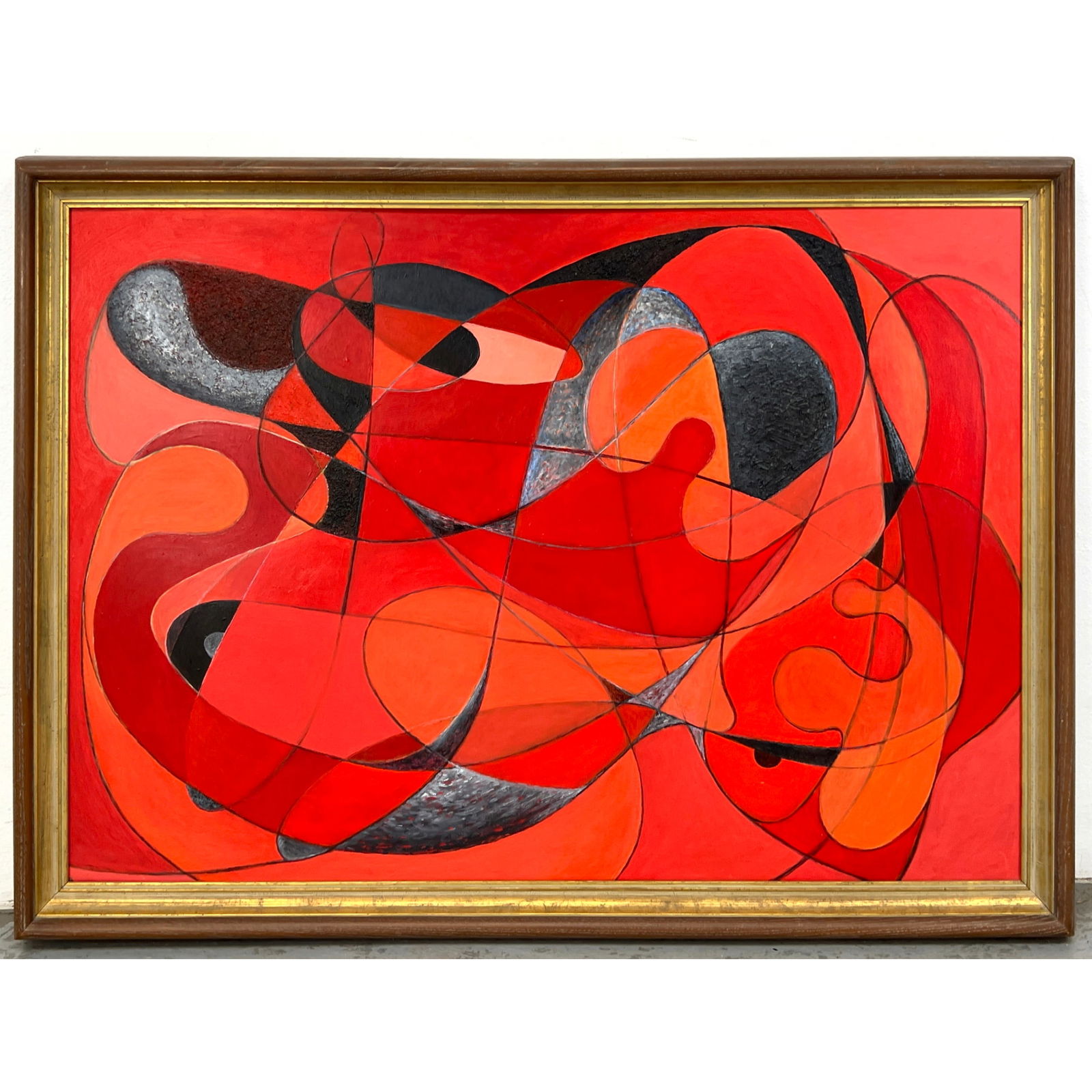 FERREN geometric abstract painting. Signed on back Ferren 1960-68. (1 of 7)