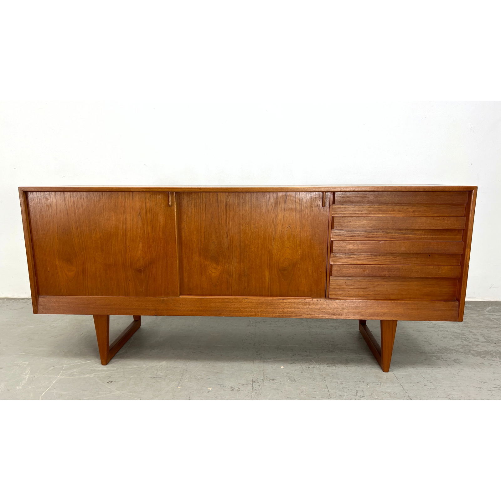 Kurt Ostervig for KP Mobler Danish Modern Teak Credenza Sideboard Cabinet. Finished back. (1 of 16)