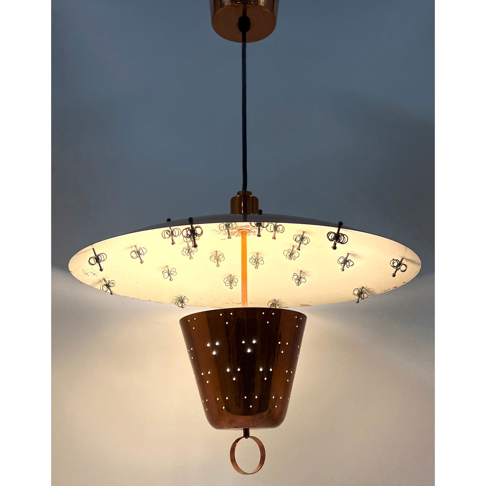 Vintage Large Copper Plated Chandelier in the style of Paavo Tynell. High quality. Unmarked. (1 of 20)
