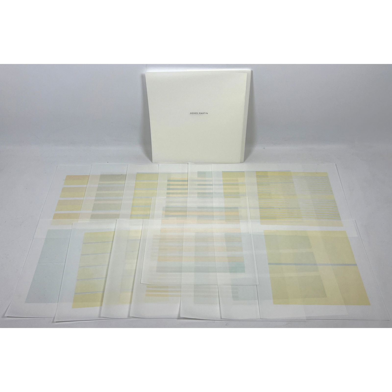 15 Agnes Martin offset lithograph prints on vellum (1 of 17)