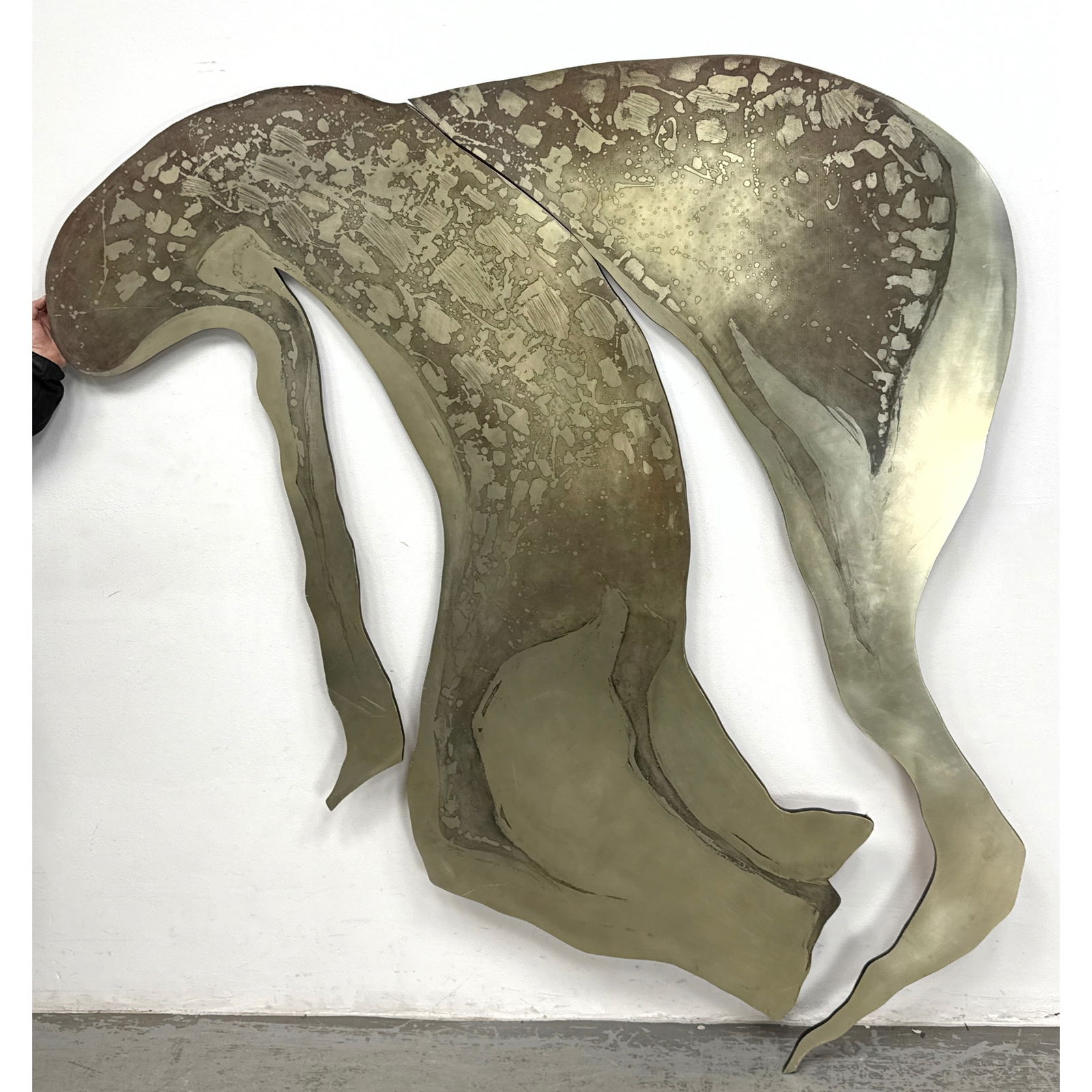 Large Elaine Adrienne Gates 1969 Abstract Modern Acid etched Aluminum  Sculpture (1 of 12)