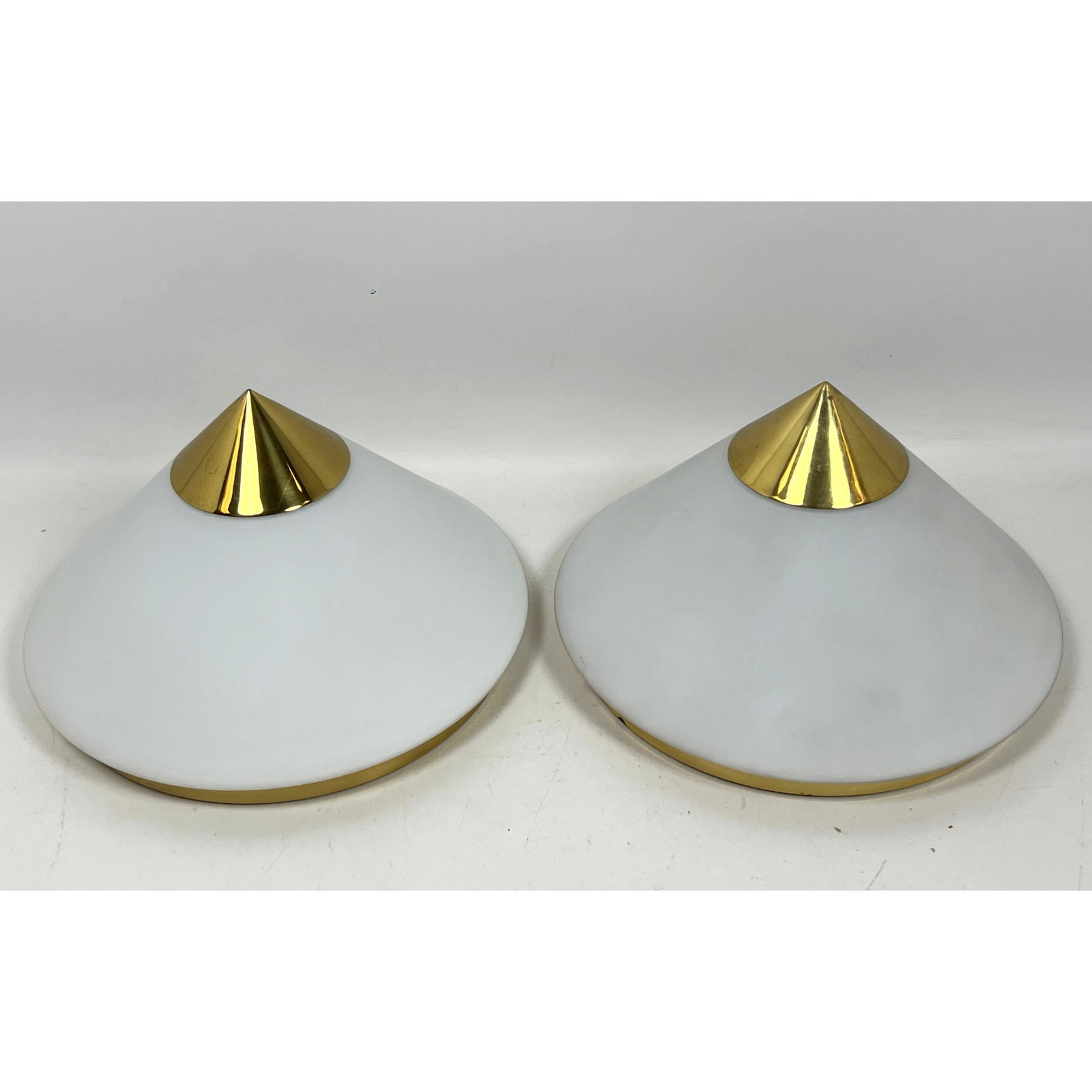 Pair Limburg cone and brass cased glass sconces / flush mounts (1 of 14)