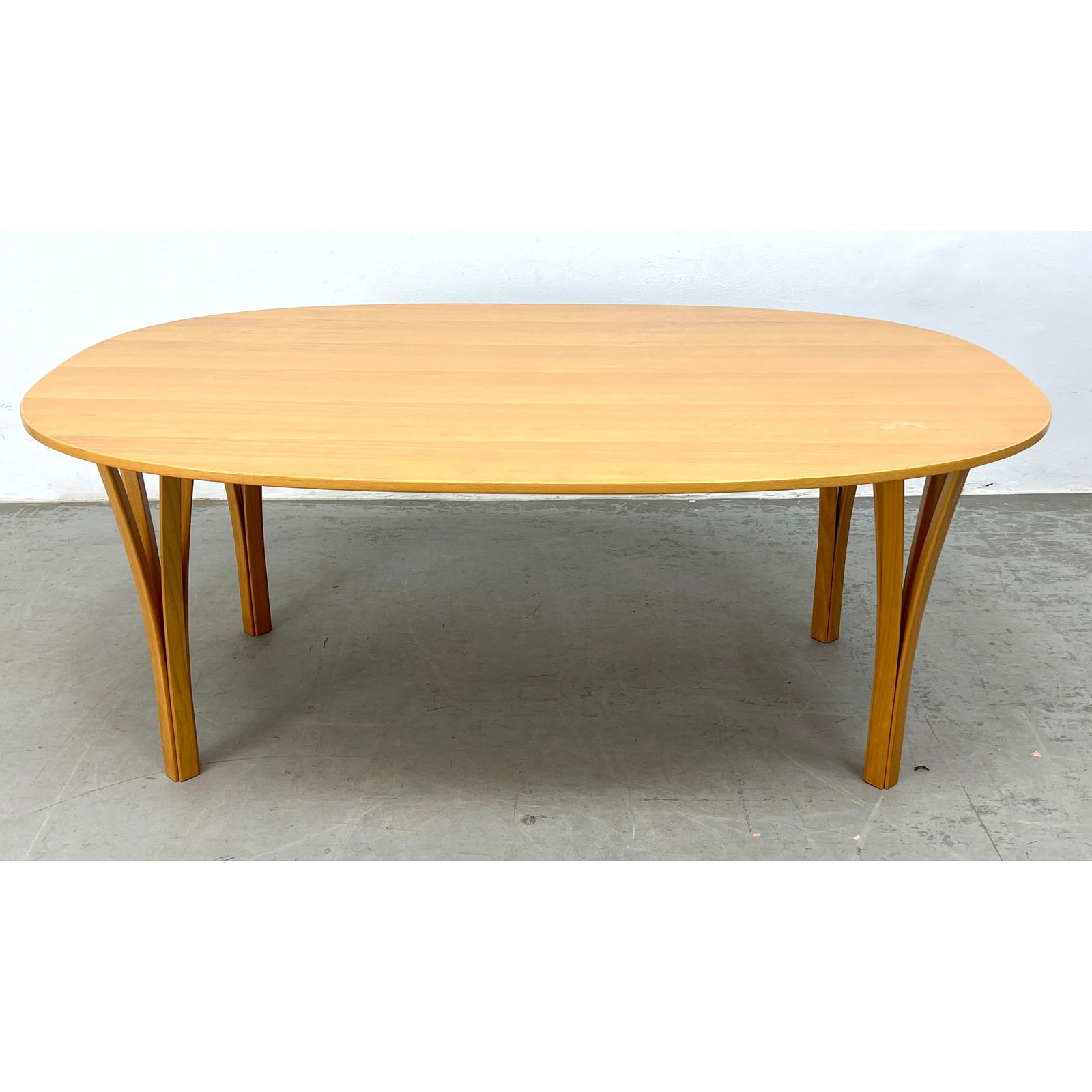 BRUNO MATHESSON, PIET HEIN for FRITZ HANSEN Coffee Table. Danish Modern Oval Top Table has Bent Plyw (1 of 9)