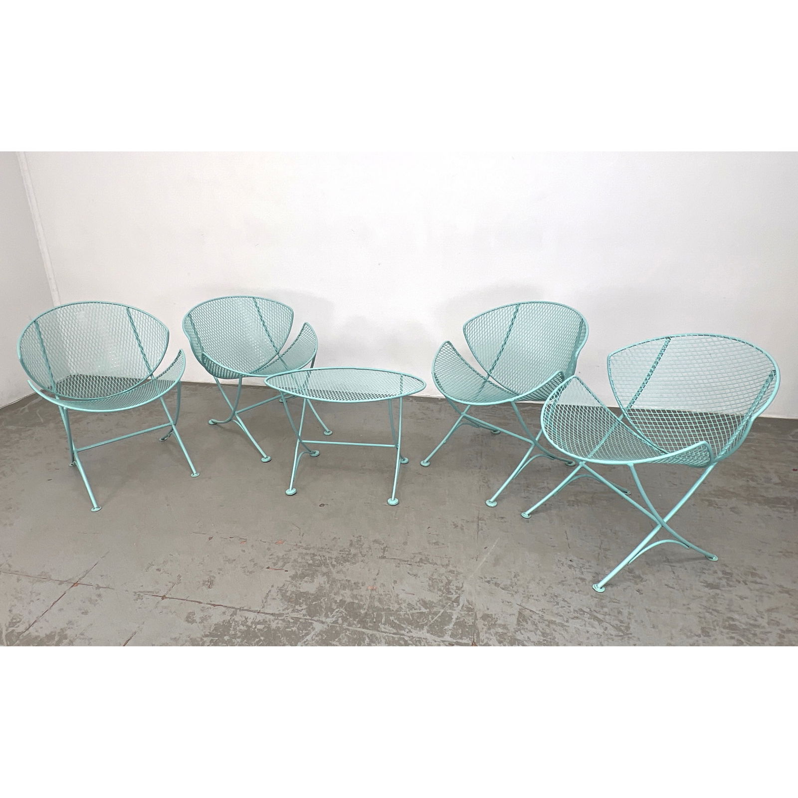 5pcs Mauricio Tempestini SALTERINI Patio Set. Table and 4 Orange slice Chairs. Outdoor Garden. (1 of 16)
