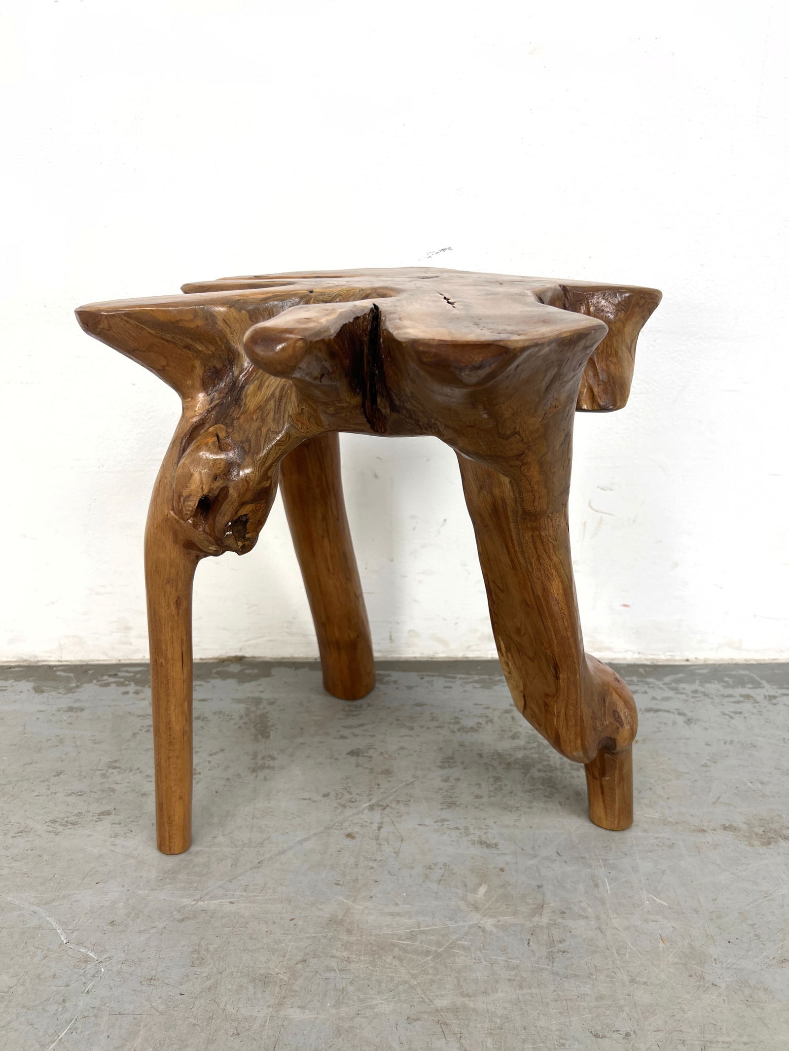 Heavy Tree root side table. Contemporary. single piece of natural hardwood, possibly a root or stump (1 of 7)