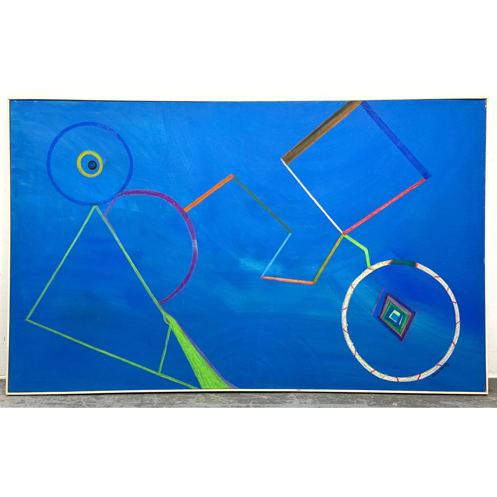 Large Dawn Kenzer Abstract Modern Painting on Canvas. (1 of 10)