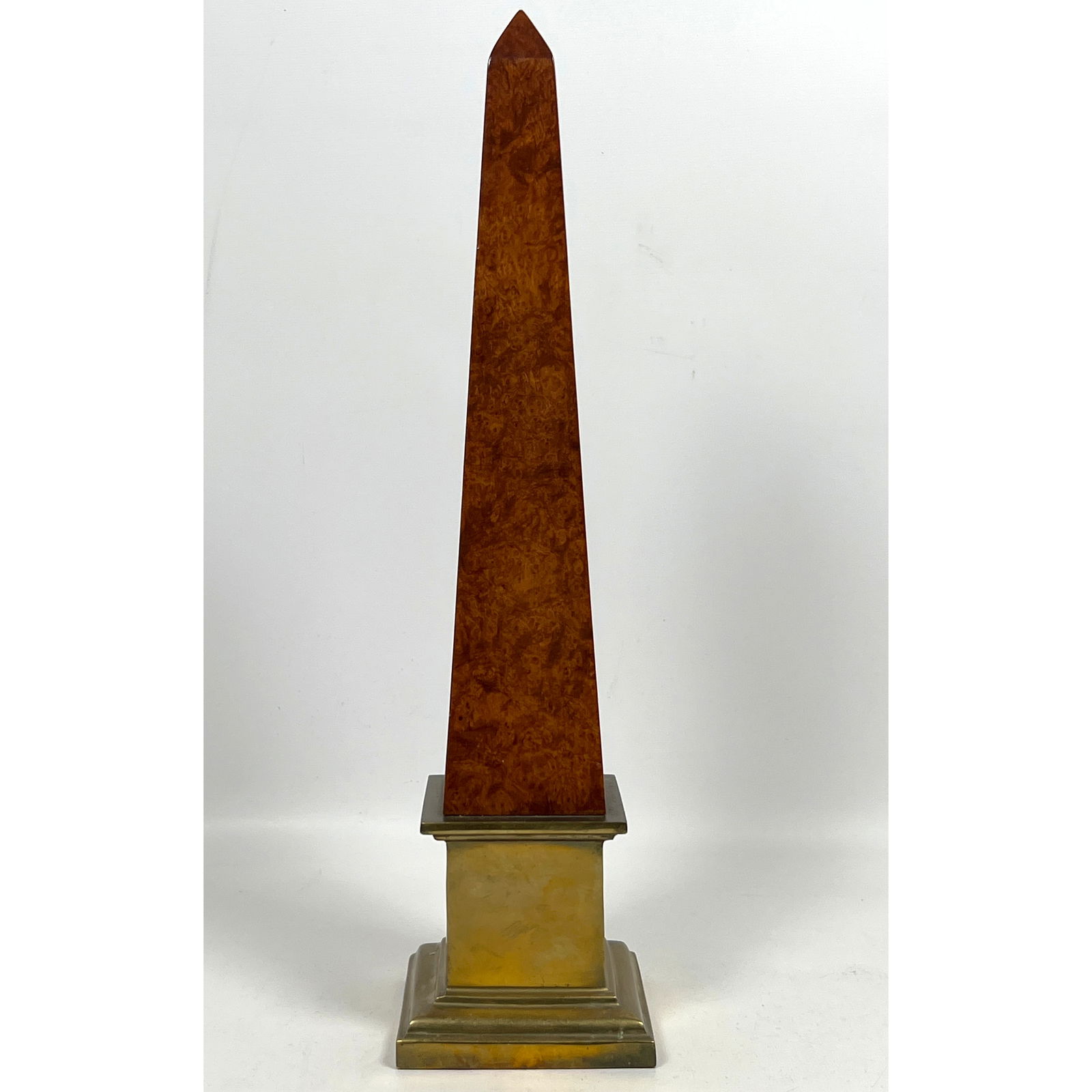 Wood Obelisk on Classical Brass Base. Architectural Sculpture. (1 of 9)