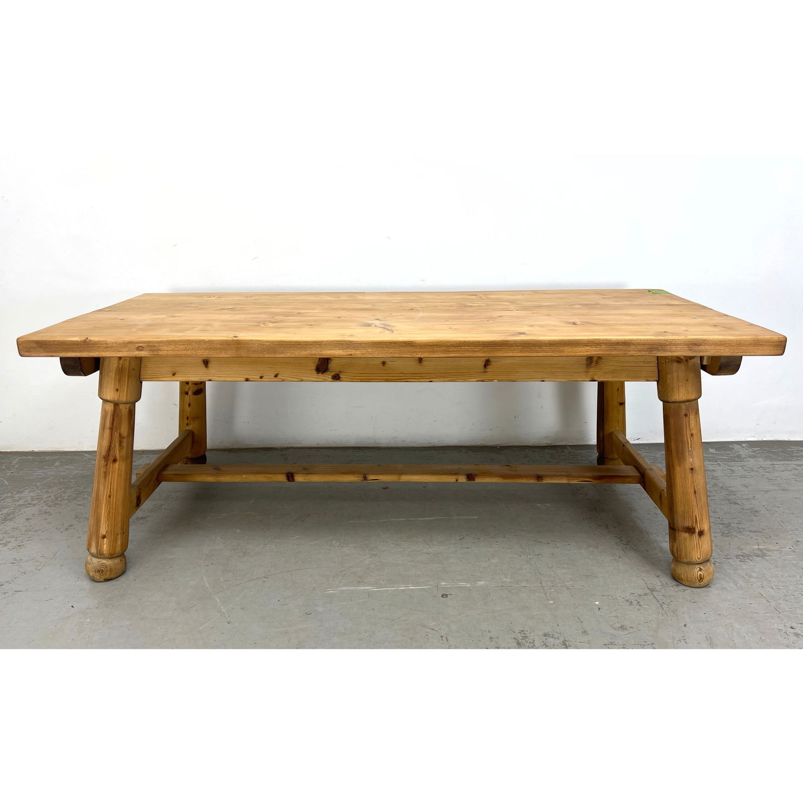 French Georges Robert Pine Dining Table. Thick Top on Angled Legs. (1 of 10)