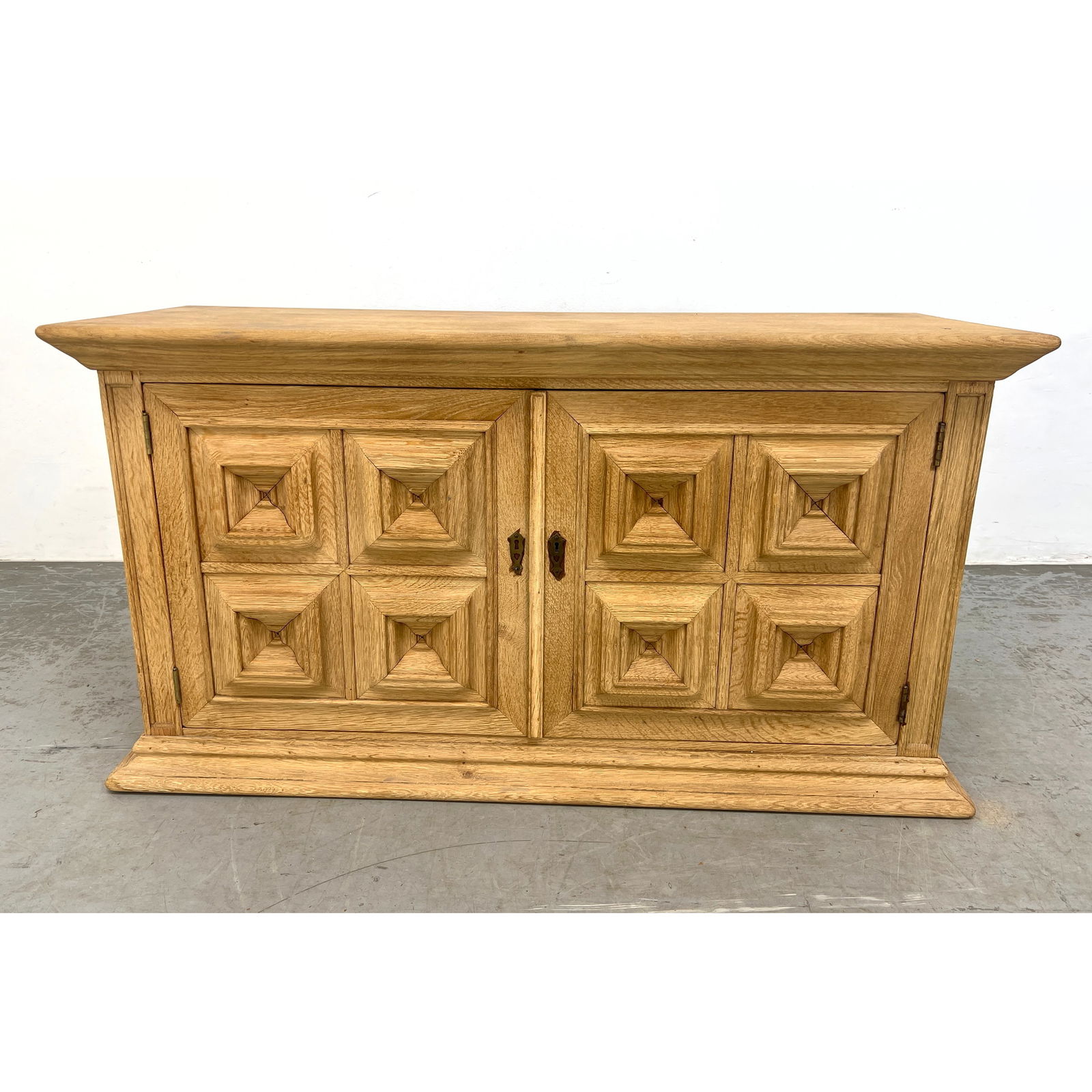 Dutch 2 Door Oak Brutalist Low Cabinet (1 of 8)