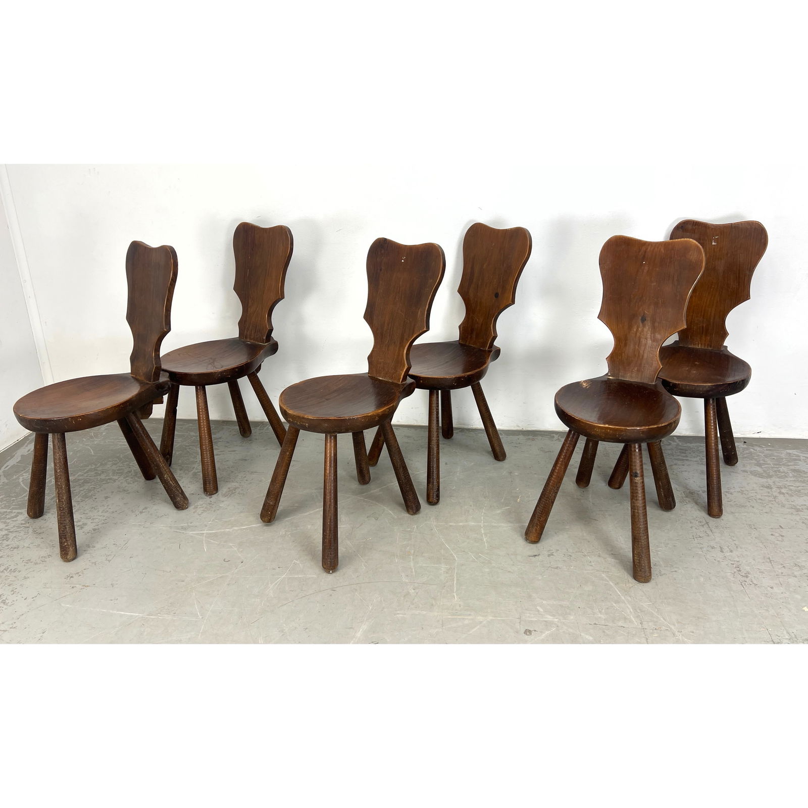 Set 6 Sculptural Brutalist Side Dining Chairs. (1 of 12)