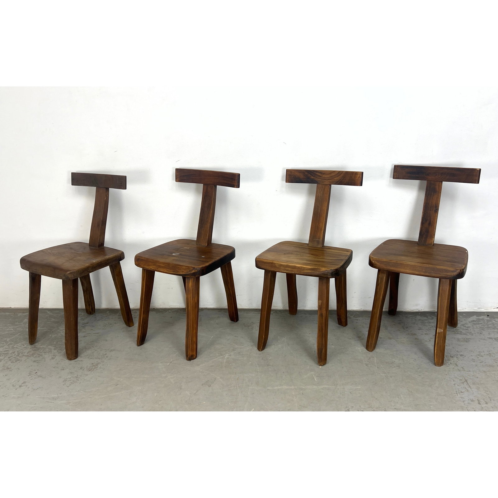 Set 4 OLIVA HANNINEN "T" Back Dining Chairs. Minimalist Rustic Chairs. Simple construction. (1 of 11)