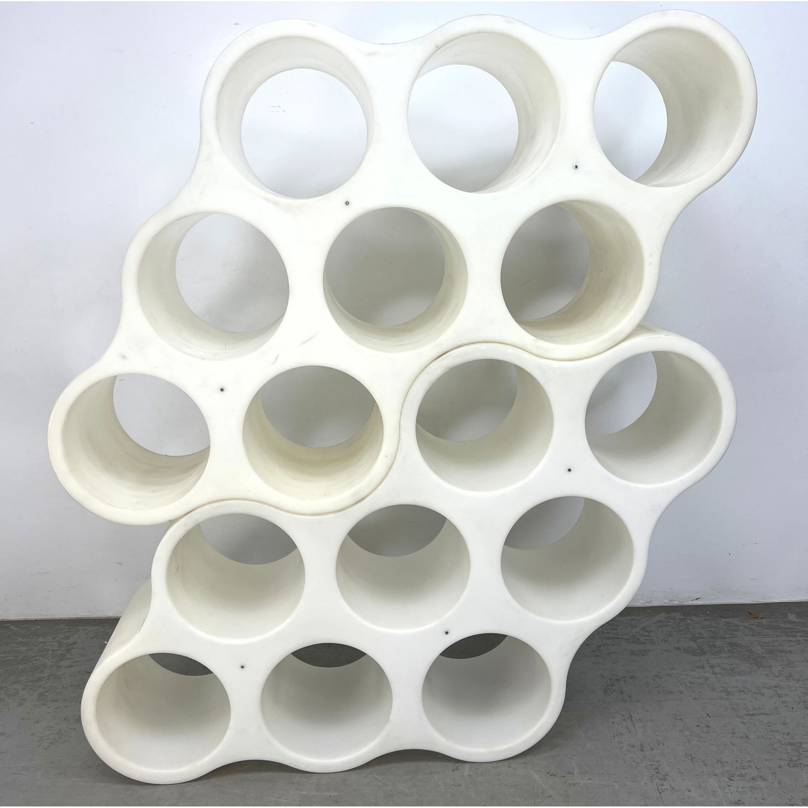 2pc Modular Plastic Cloud Shelves. RONAN and ERWAN BOUROULLEC for CAPPELLINI. Soft White Plastic Hon: 2pc Modular Plastic Cloud Shelves. RONAN and ERWAN BOUROULLEC for CAPPELLINI. Soft White Plastic Honeycomb form. Nesting. Can be used individual or Stacking. These are Large. Dimensions: Height: 41 in