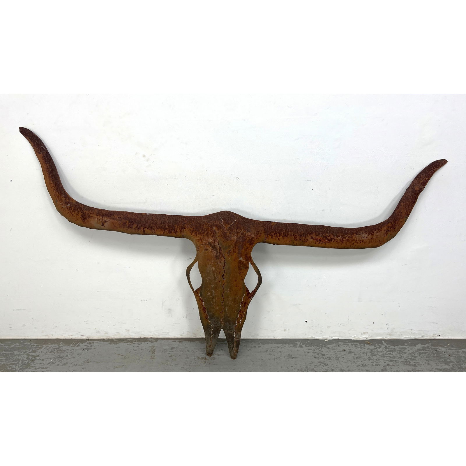 Extra Large Pressed steel Steer skull Wall Sculpture. (1 of 11)