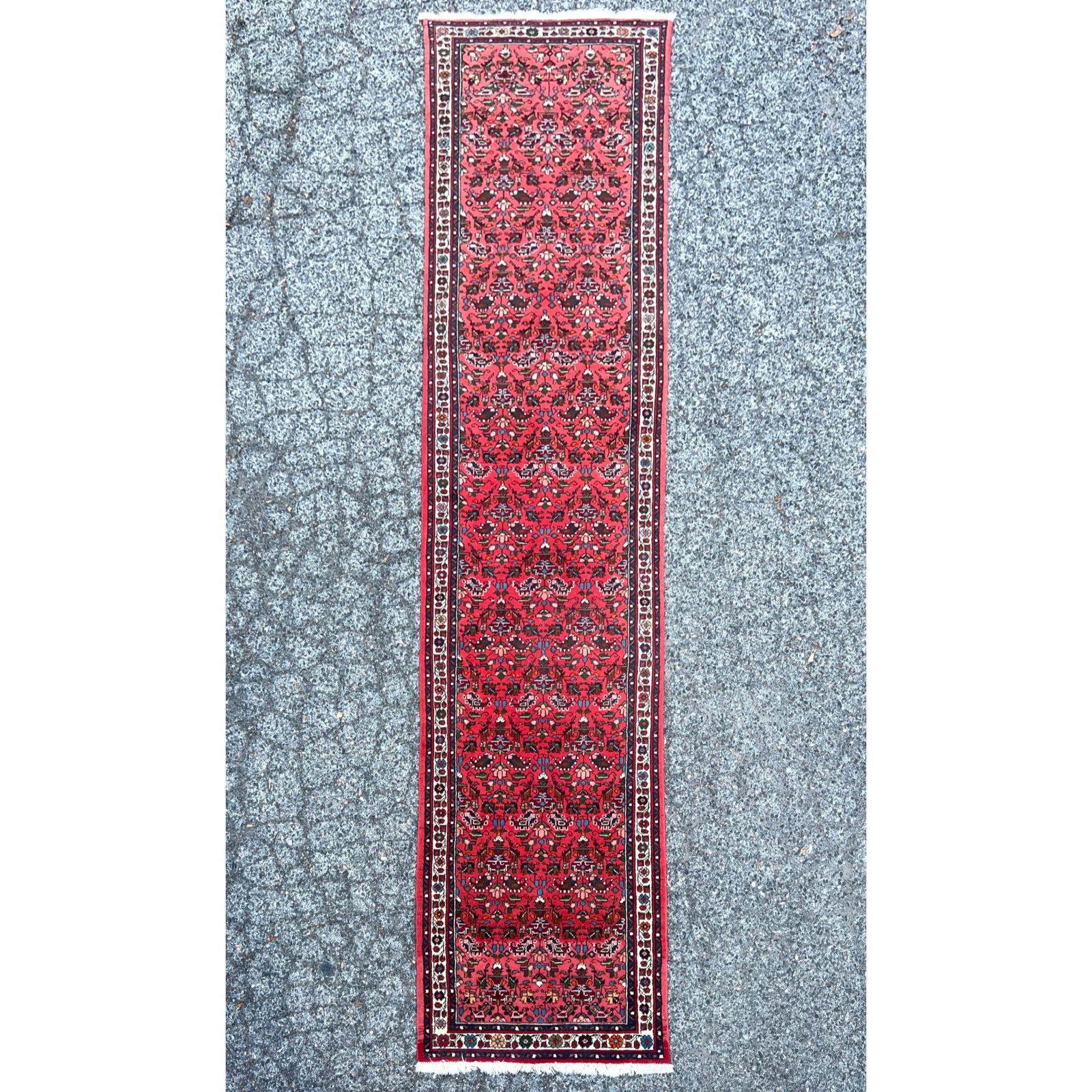 2'5 X 12'4 Handmade Oriental Carpet Rug Runner. Hamedan (1 of 8)