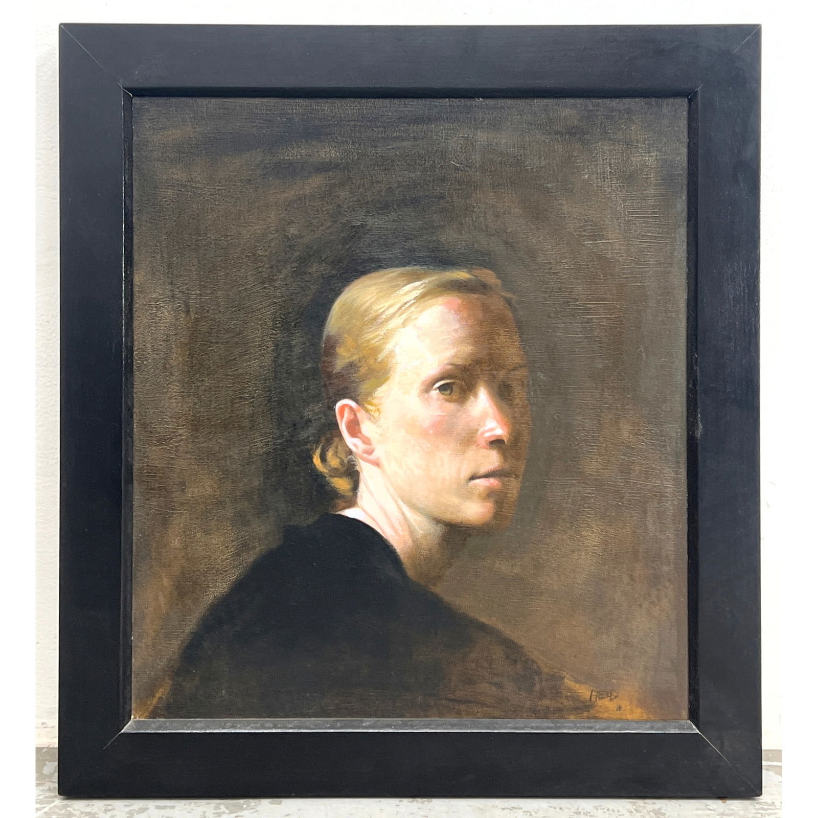 Signed Heid Portrait Painting on Canvas. Portrait of a Dancer I. After Thomas Eakins. (1 of 8)