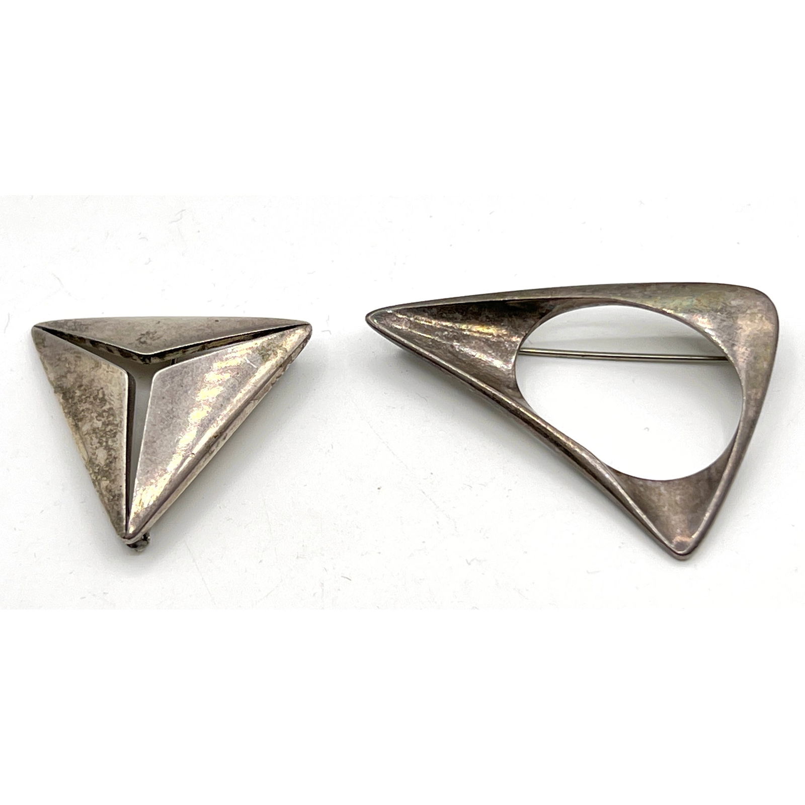 2pc GEORG JENSEN Sterling Brooches. HENNING KOPPEL. Danish Modern. #341. #375. Both Marked. (1 of 9)