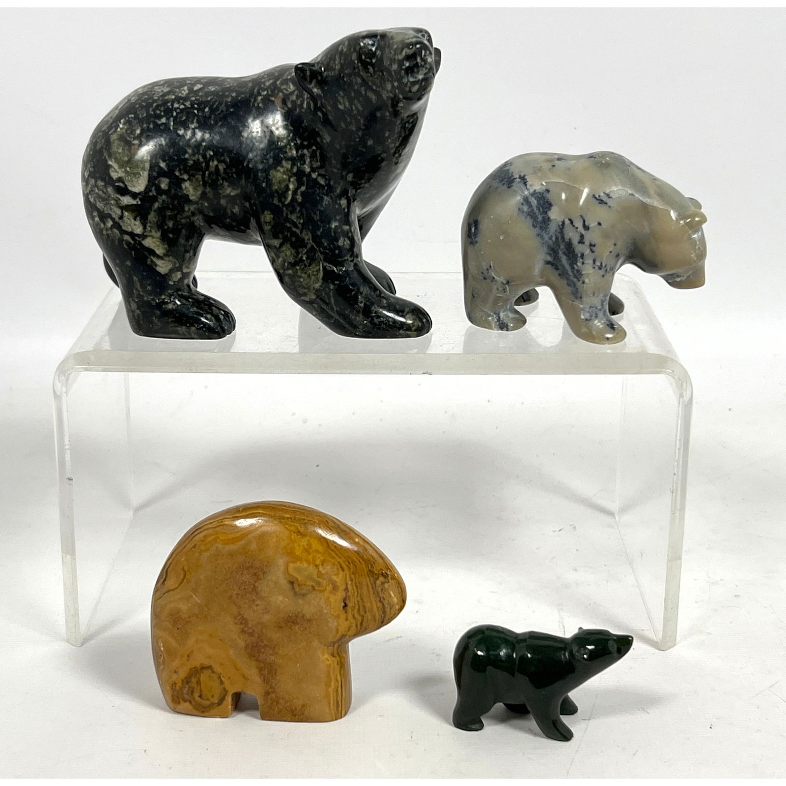 4pcs Inuit Hand Carved Stone/Marble Bear Figurines Fetishes. (1 of 13)