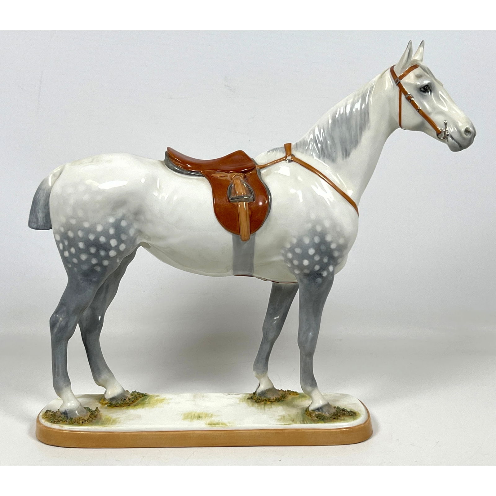 BOEHM Porcelain Horse Sculpture. Dappled Gray Horse Figure. Base Hand Signed Boehm. (1 of 10)