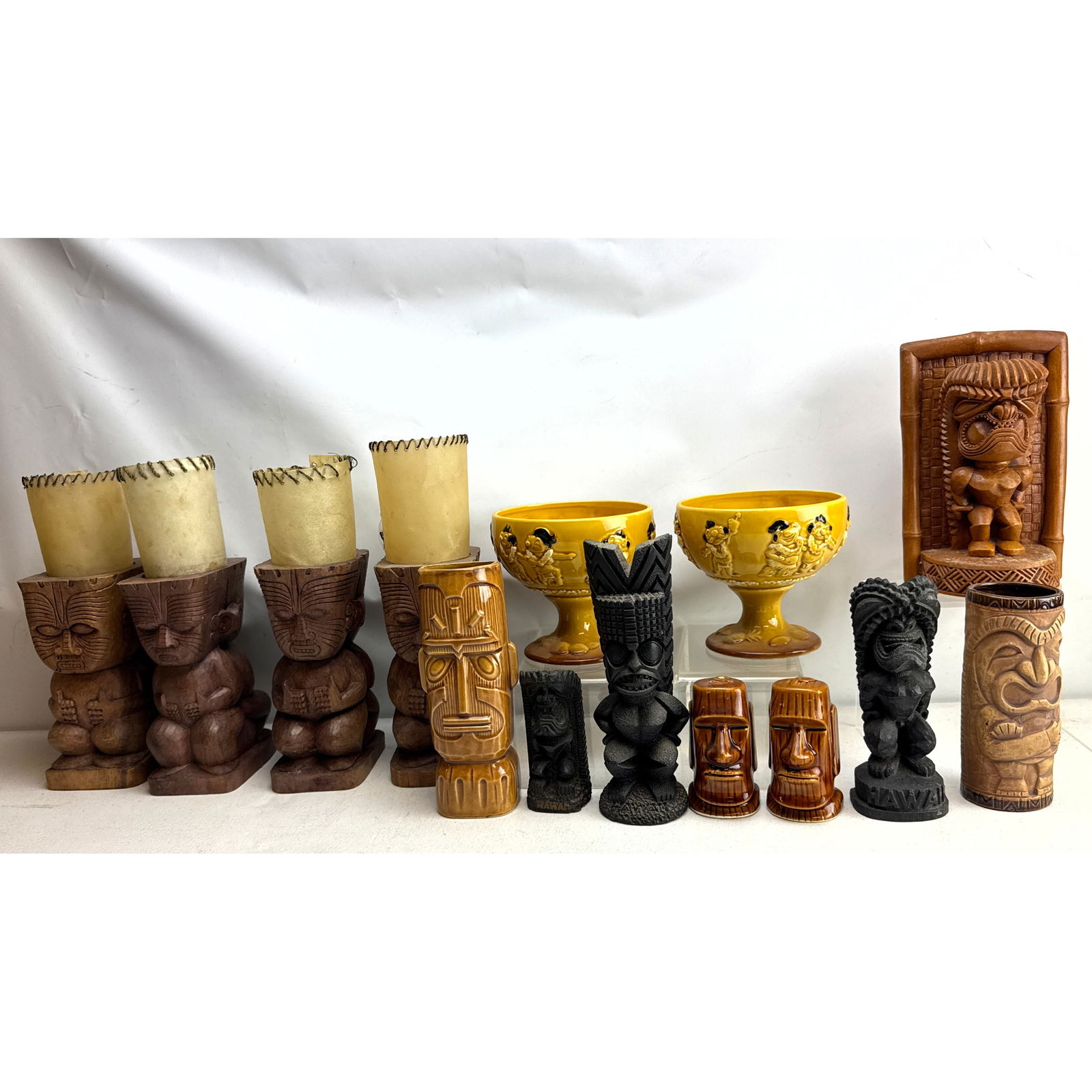 16pc Collection Polynesian Themed Tiki Bar Collectibles. Marks include CoCo Joe's Hawaii; Trader Vic (1 of 17)