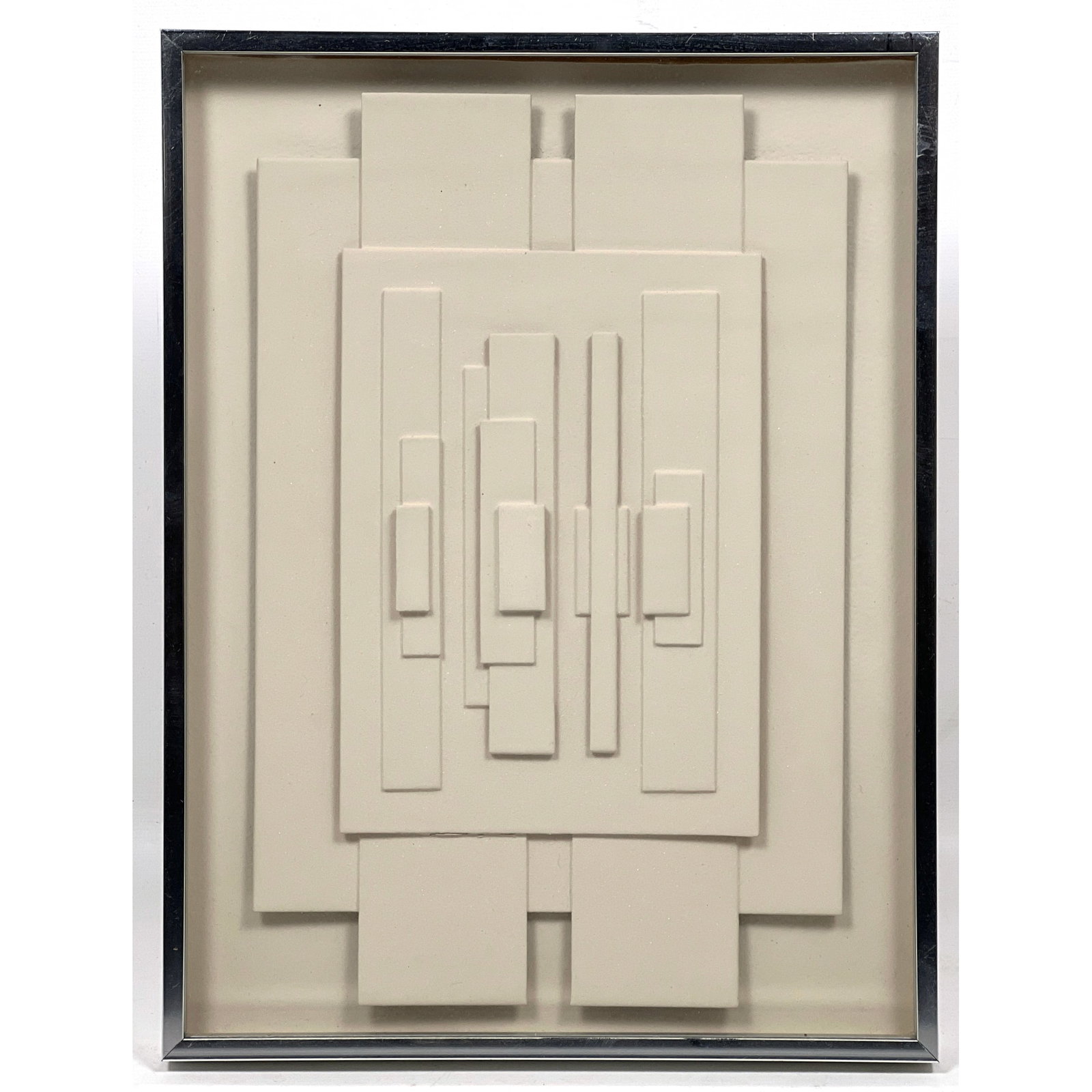 Small Burton Wasserman Dimensional Layered sculpture art. Framed under Glass. (1 of 7)