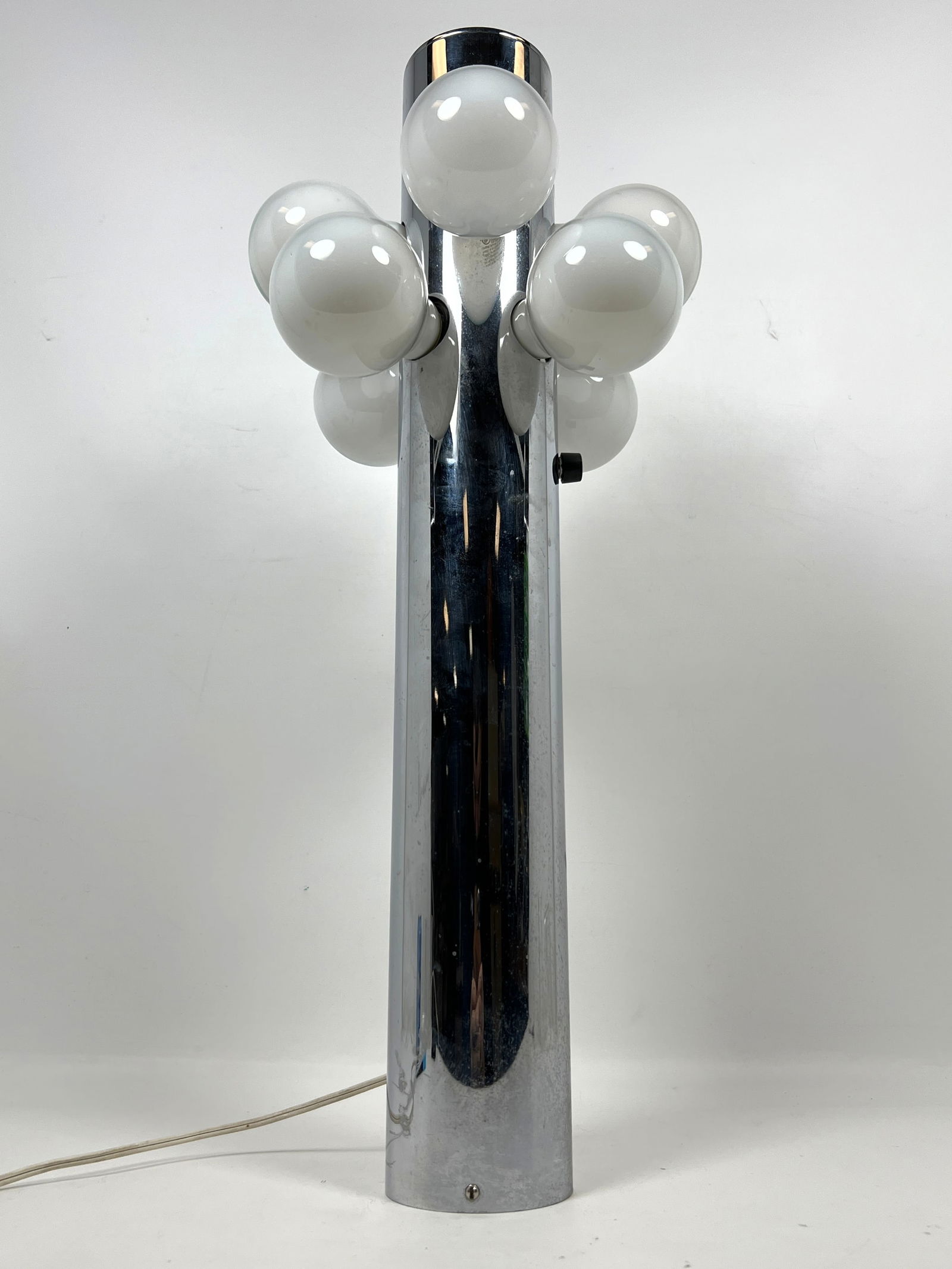 Robert Sonneman Attributed Column Table Lamp. Chrome - 7
