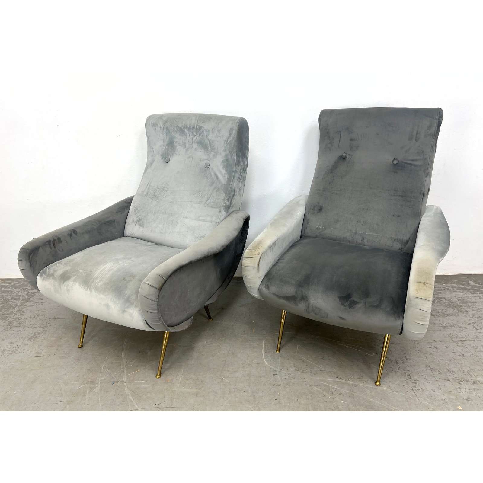 Pair Contemporary Marco Zanuso Style Lounge Chairs. (1 of 14)