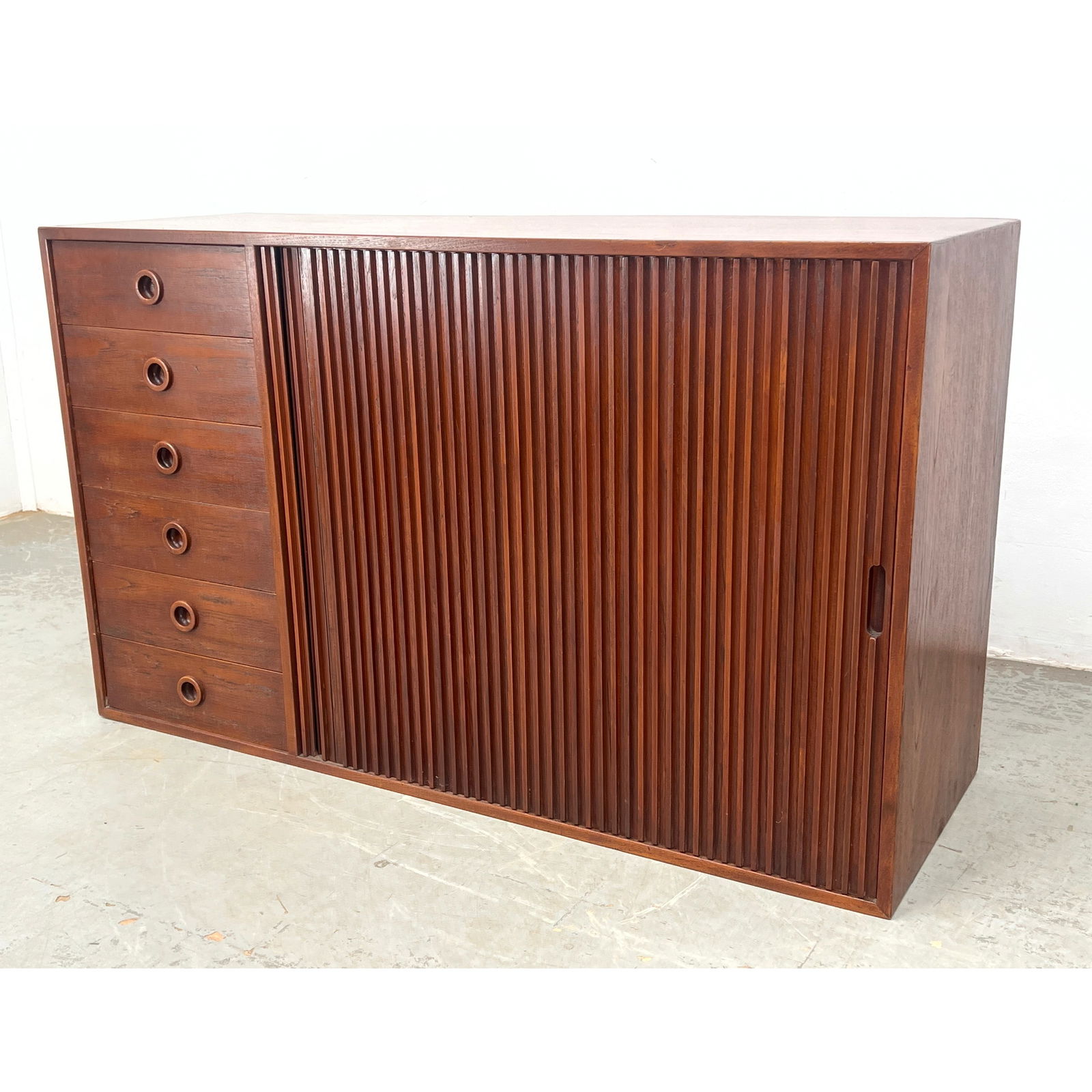 Sibast Furniture Teak Armoire style Chest Dresser. Tambour door and drawers. (1 of 9)
