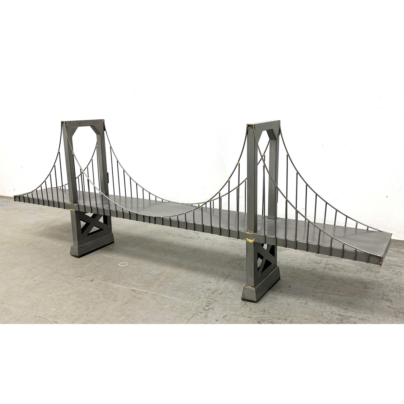 Large Industrial style Bridge Wall Sculpture. Welded Steel Construction. After Golden Gate Bridge. (1 of 9)