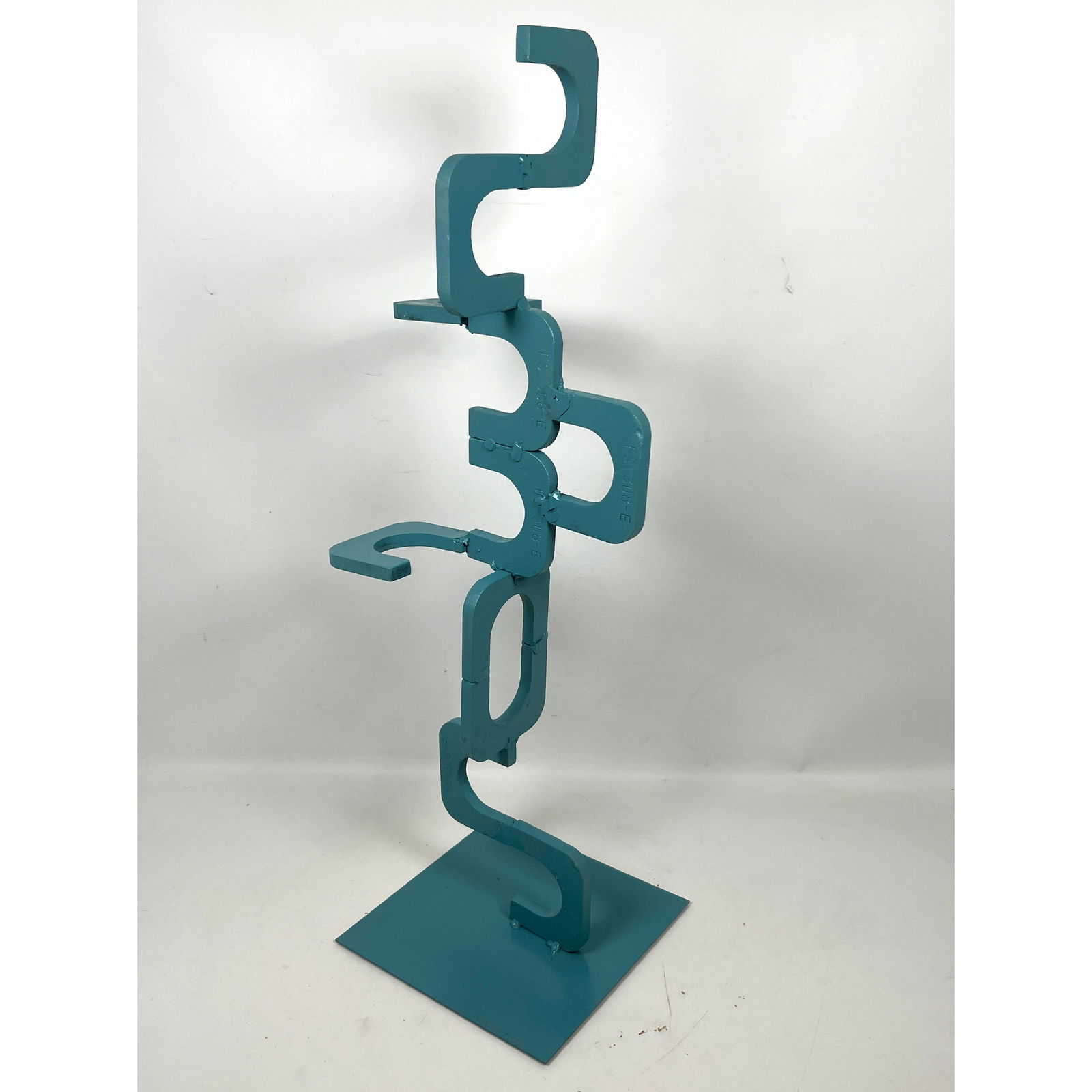 Joe Seltzer welded steel Abstract Modern Sculpture. "Blue Arches" Signed. (1 of 10)