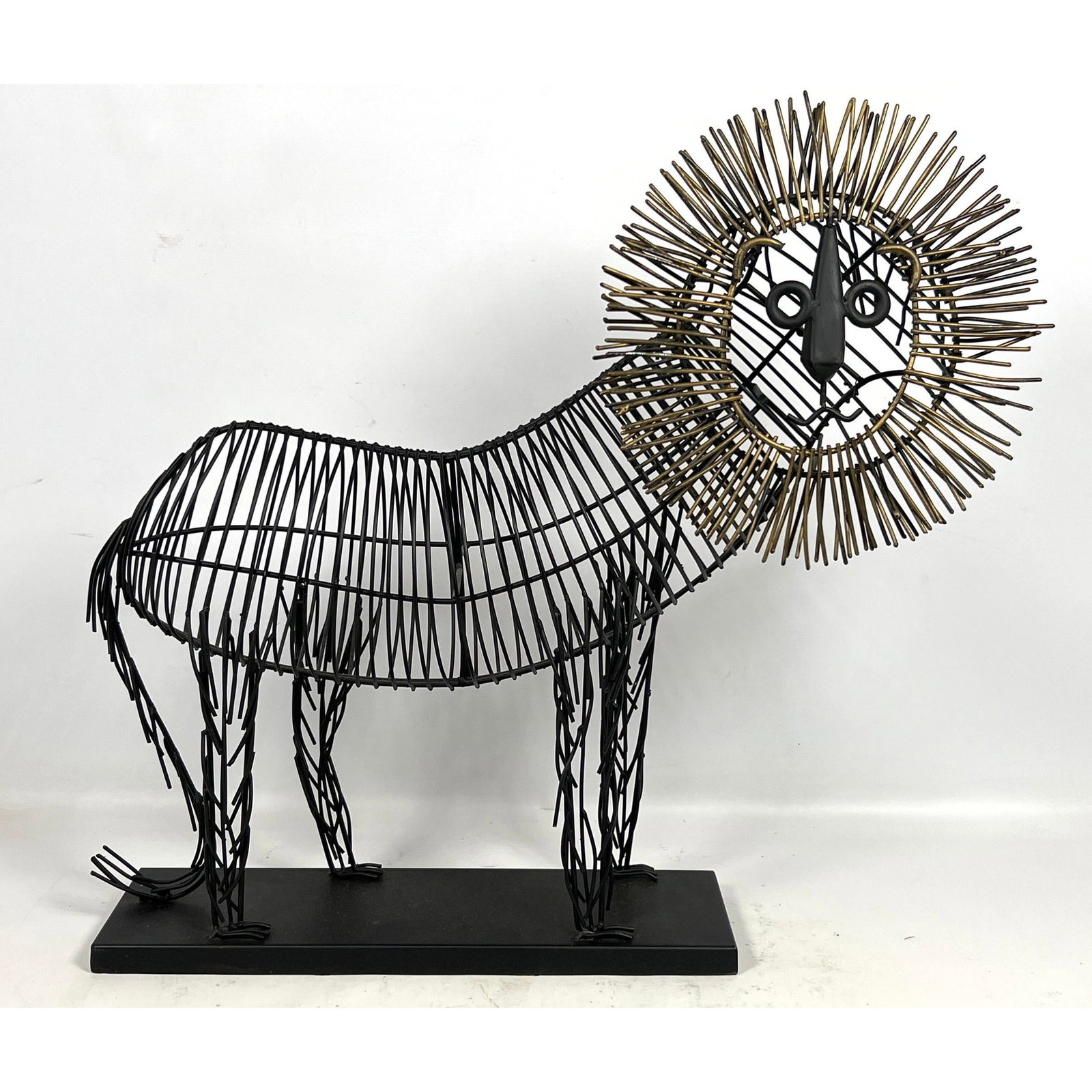 Large Frederic Weinberg Style Wire Lion. Metal., (1 of 10)