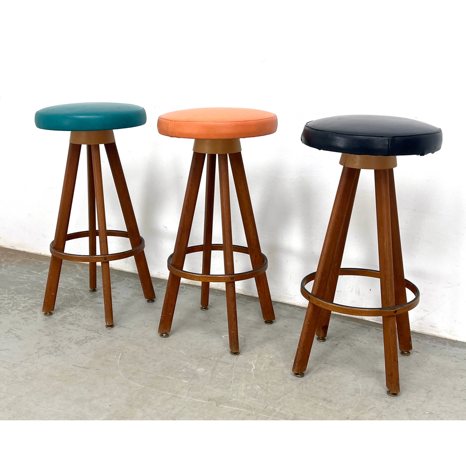 Set 3 Hans Olsen Barstools. Danish Modern 4 leg stools. (1 of 16)