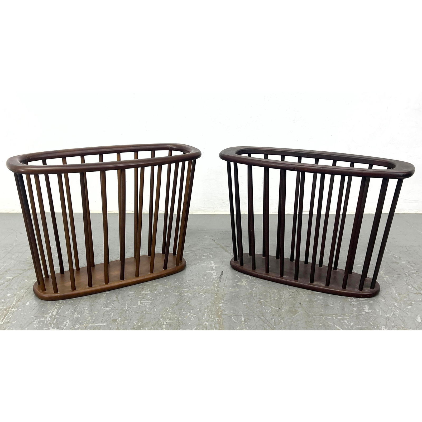 2pc Arthur Umanoff Style Walnut Magazine Racks (1 of 10)