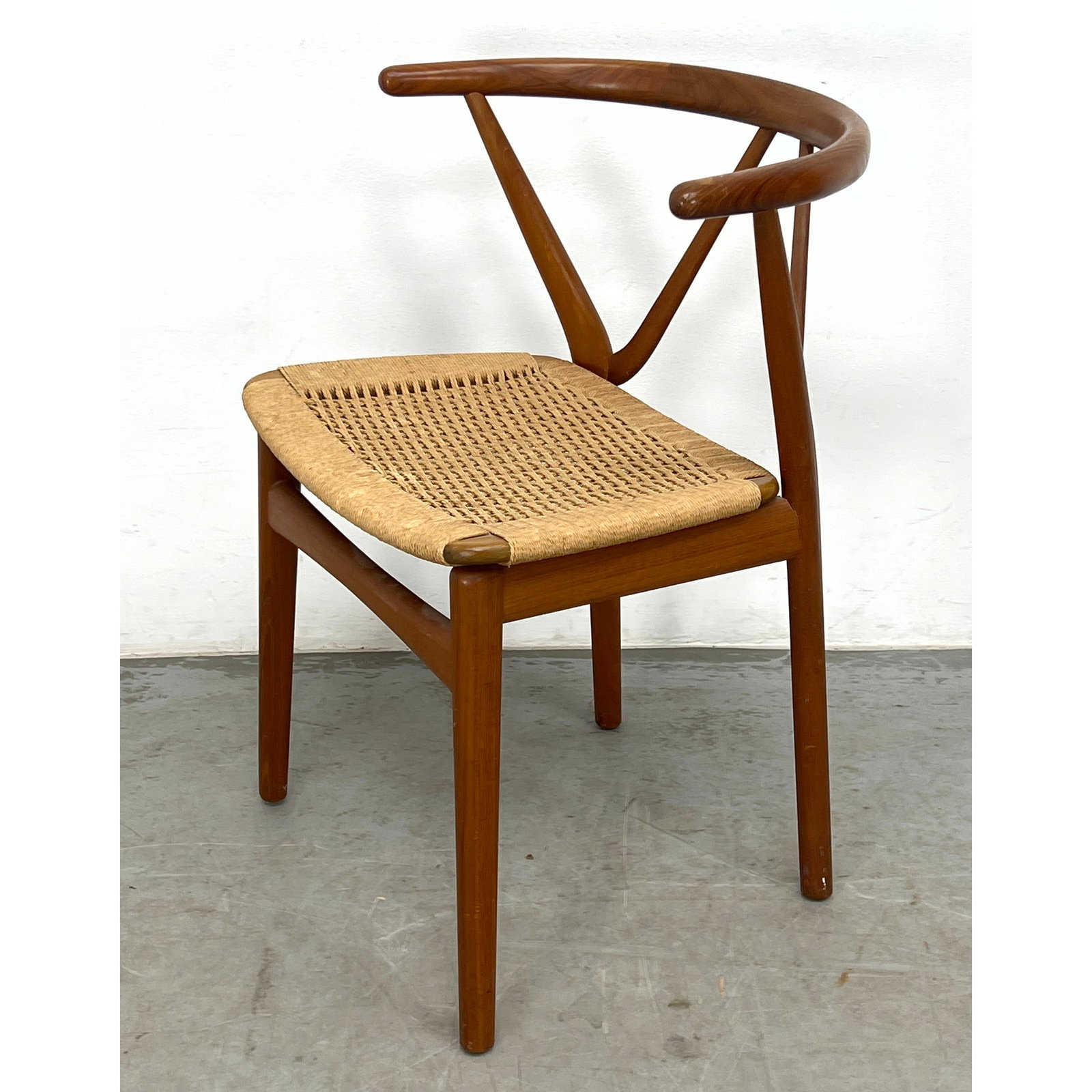 Bruno Hansen Made in Denmark Teak and Rope Armchair, by arkitekt Kjaernulf (1 of 9)