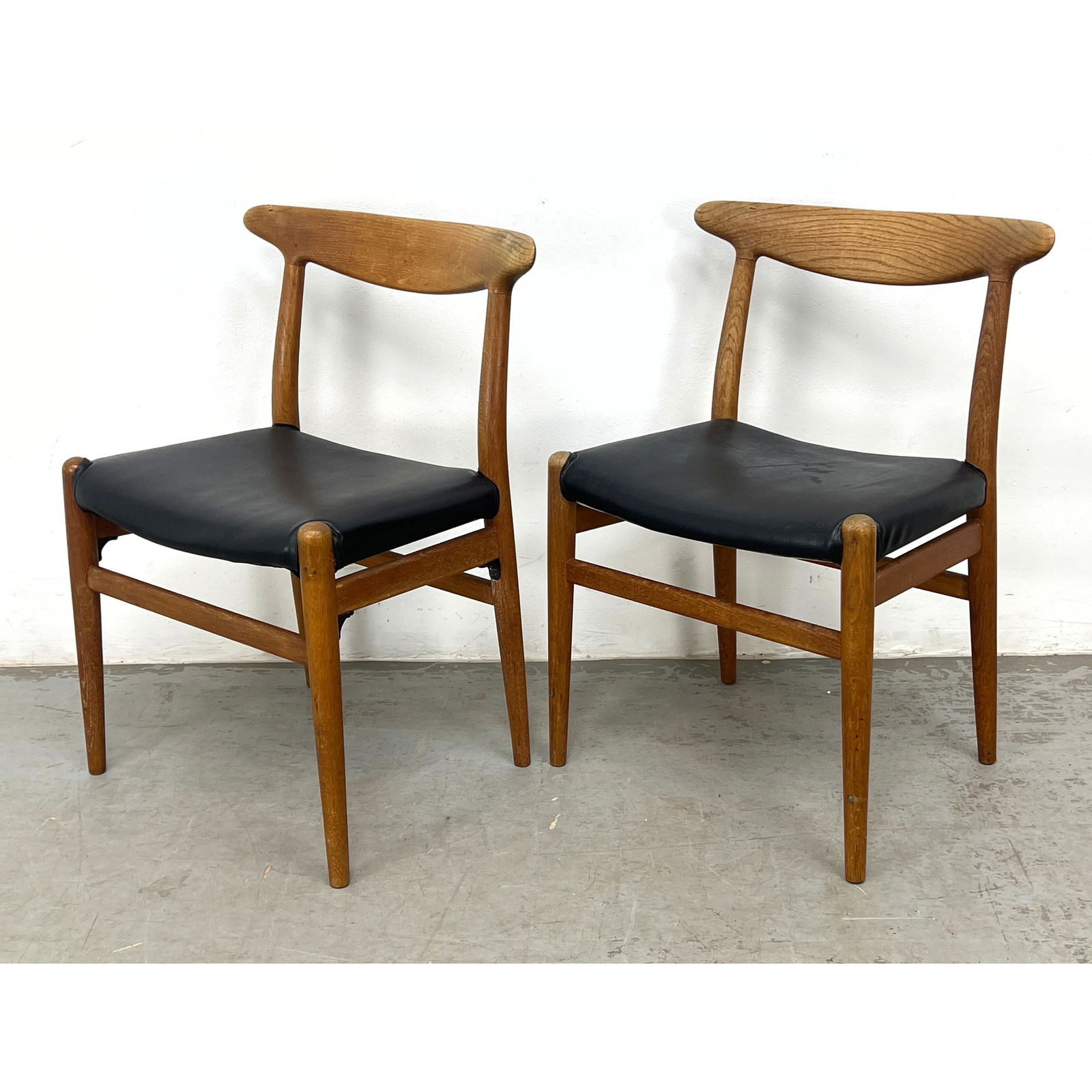 Pair Hans J. Wegner Danish Modern Teak Chairs. C.M. Madsens Fabriker. (1 of 8)