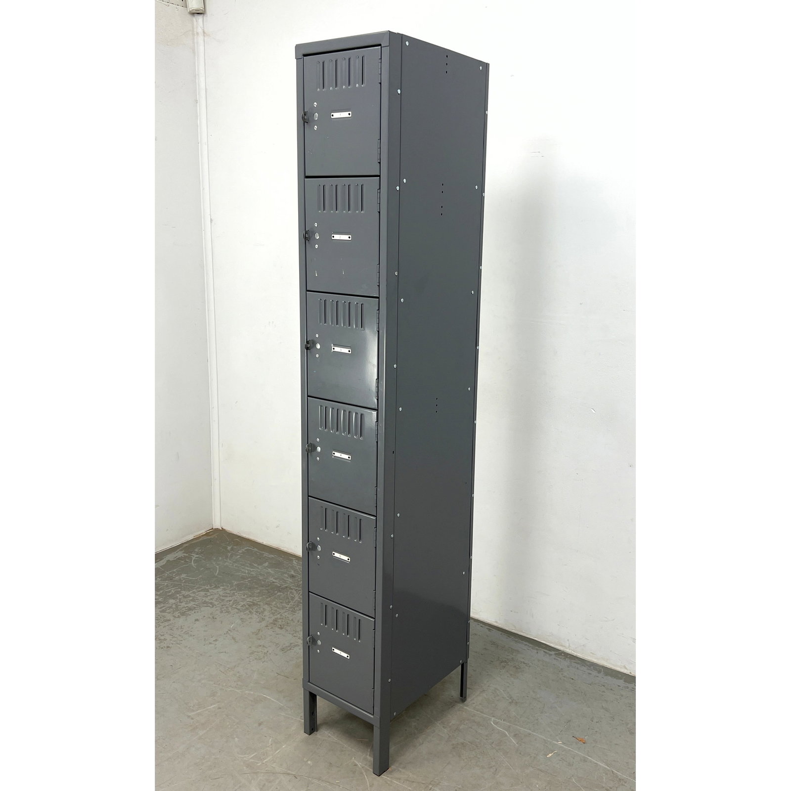 TENNSCO 6 Tier Cubby Steel Lockers. Vertical Tower arrangement of six individual storage compartment (1 of 10)