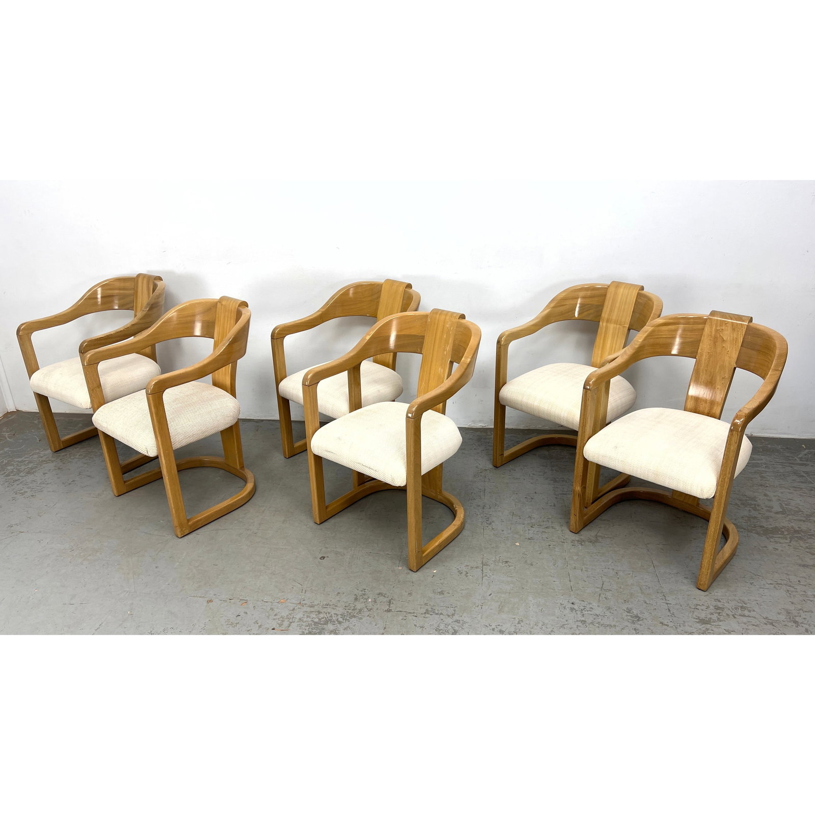Set of 6 Decorator Dining Chairs in the style of Karl Springer Onassis. Unmarked. (1 of 14)
