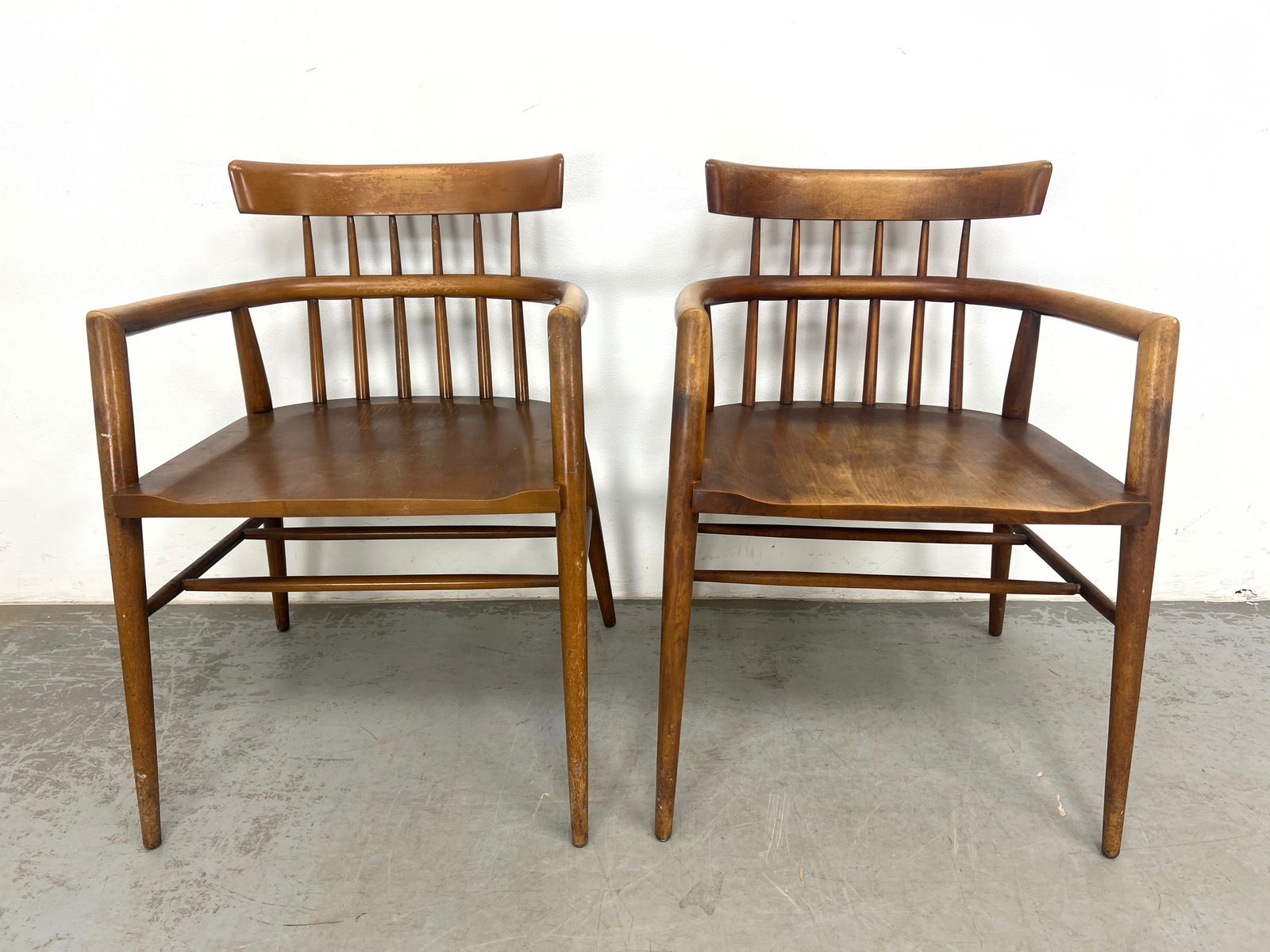 Paul McCobb Planner Group Solid Maple Spindle Back Armchairs, - 2