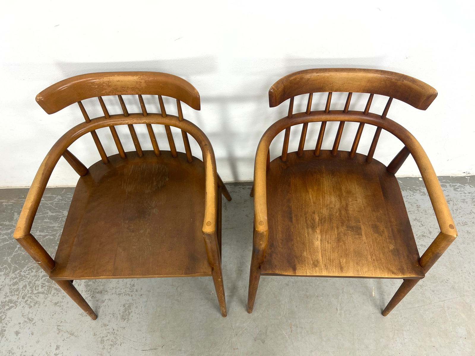 Paul McCobb Planner Group Solid Maple Spindle Back Armchairs, - 3