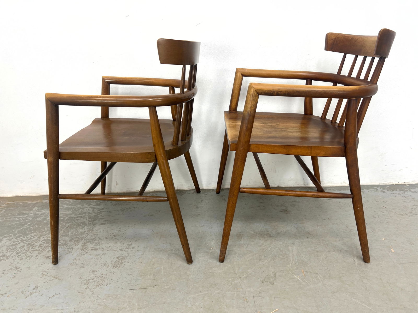 Paul McCobb Planner Group Solid Maple Spindle Back Armchairs, - 4