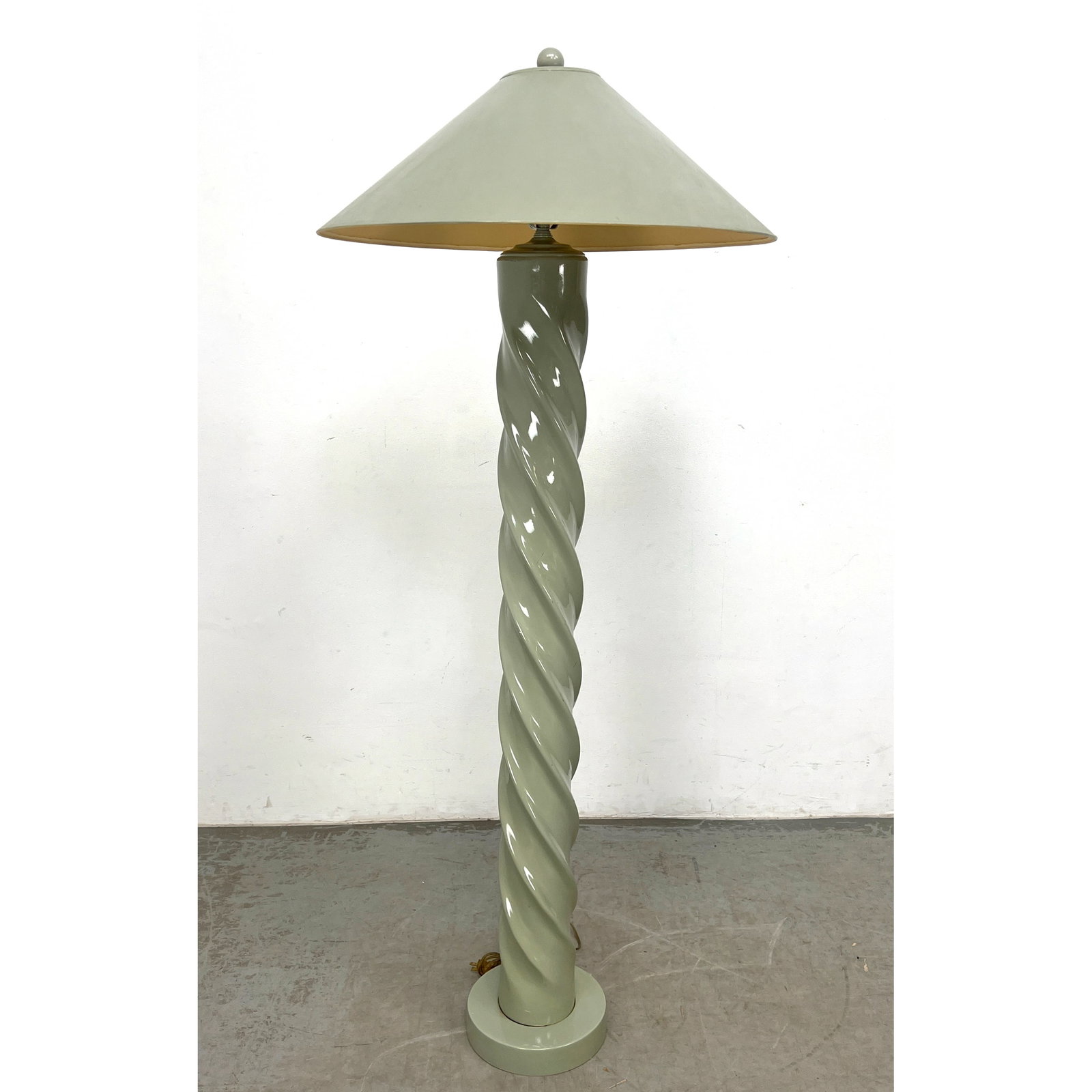 Postmodern Twisted Stem Lacquer Floor Lamp. Tyndale Lamps. (1 of 8)