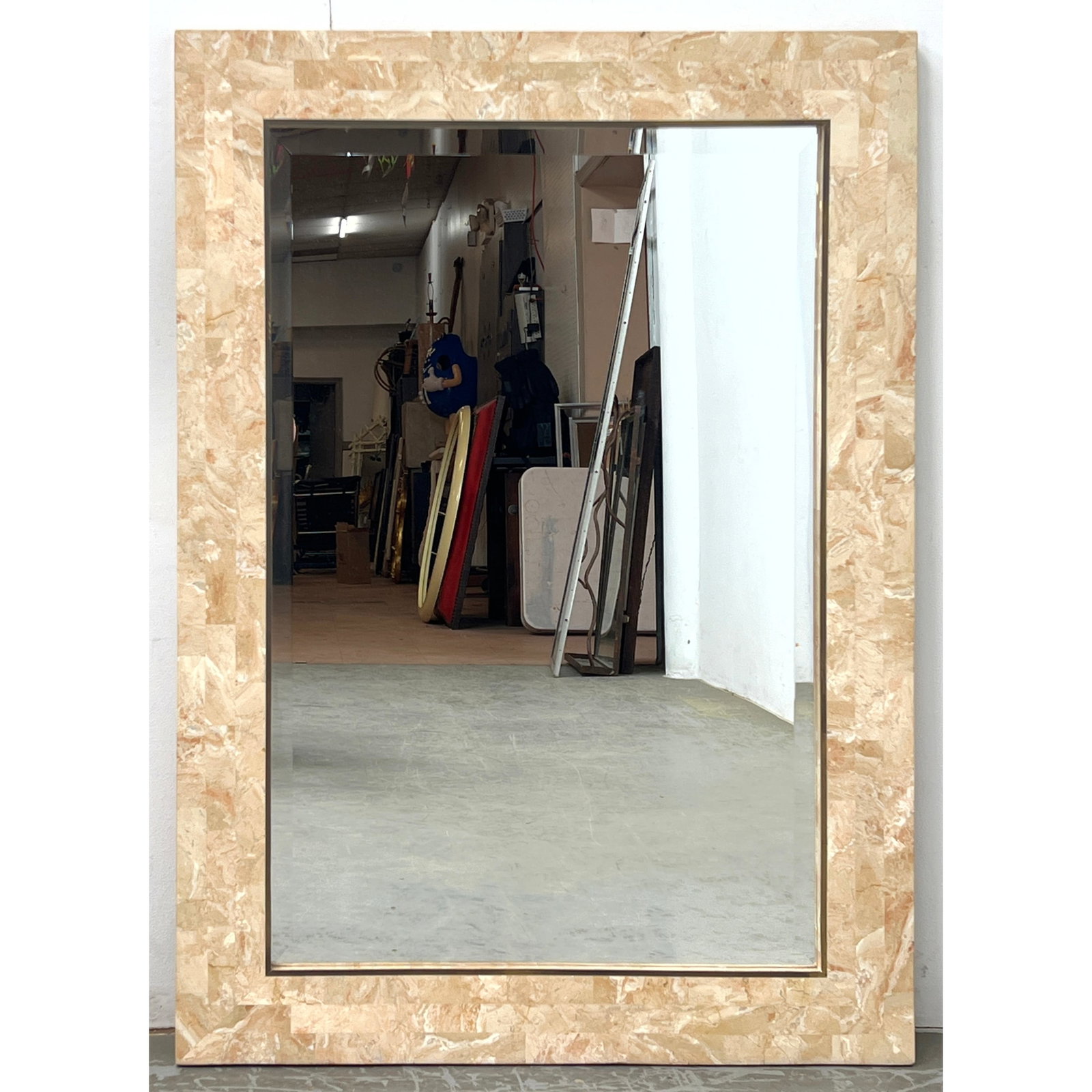 Tessellated Marble Tile Mosaic Framed Wall Mirror. (1 of 7)