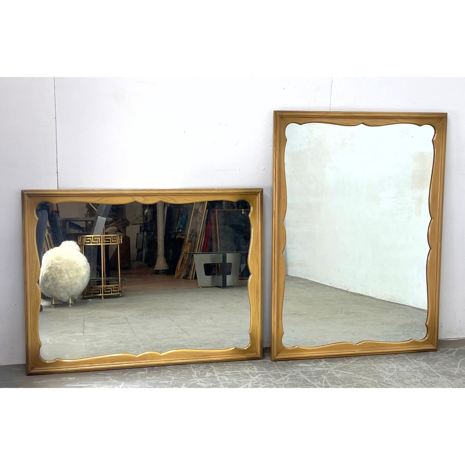 2 American Modern Blonde Wood Wall Mirrors. Mid Century Modern (1 of 14)