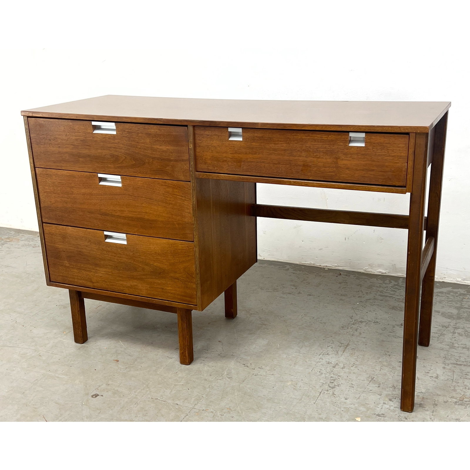 BASSETT American Modern Walnut Desk. "Town House" Line. Laminate top. Clean Simple Silhouette with M (1 of 9)