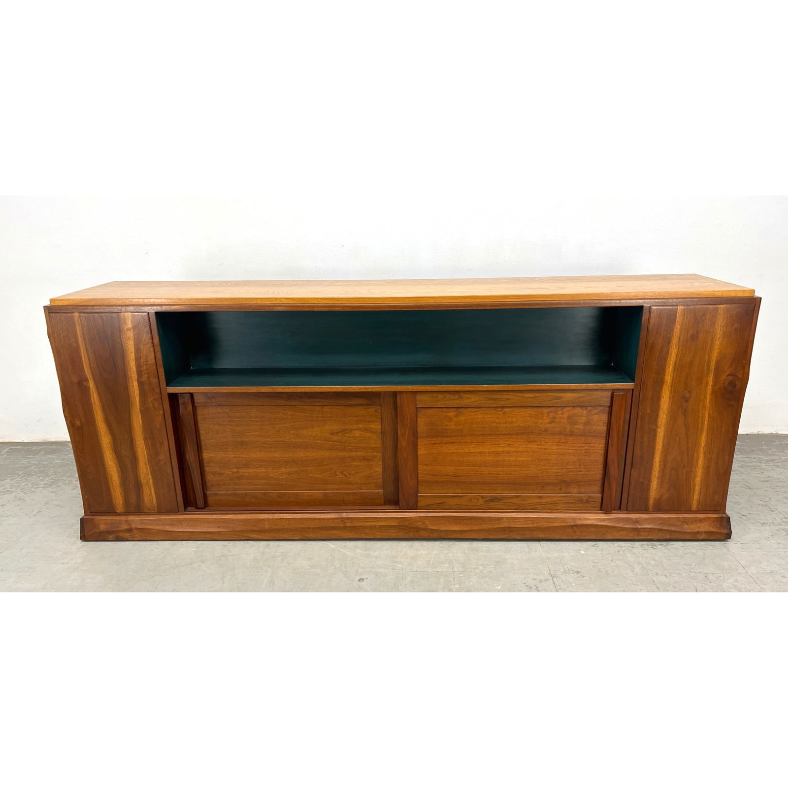 ROBERT WHITLEY Custom Wood Credenza Sideboard. Horizontal Open Storage has painted finish. Unsigned (1 of 10)