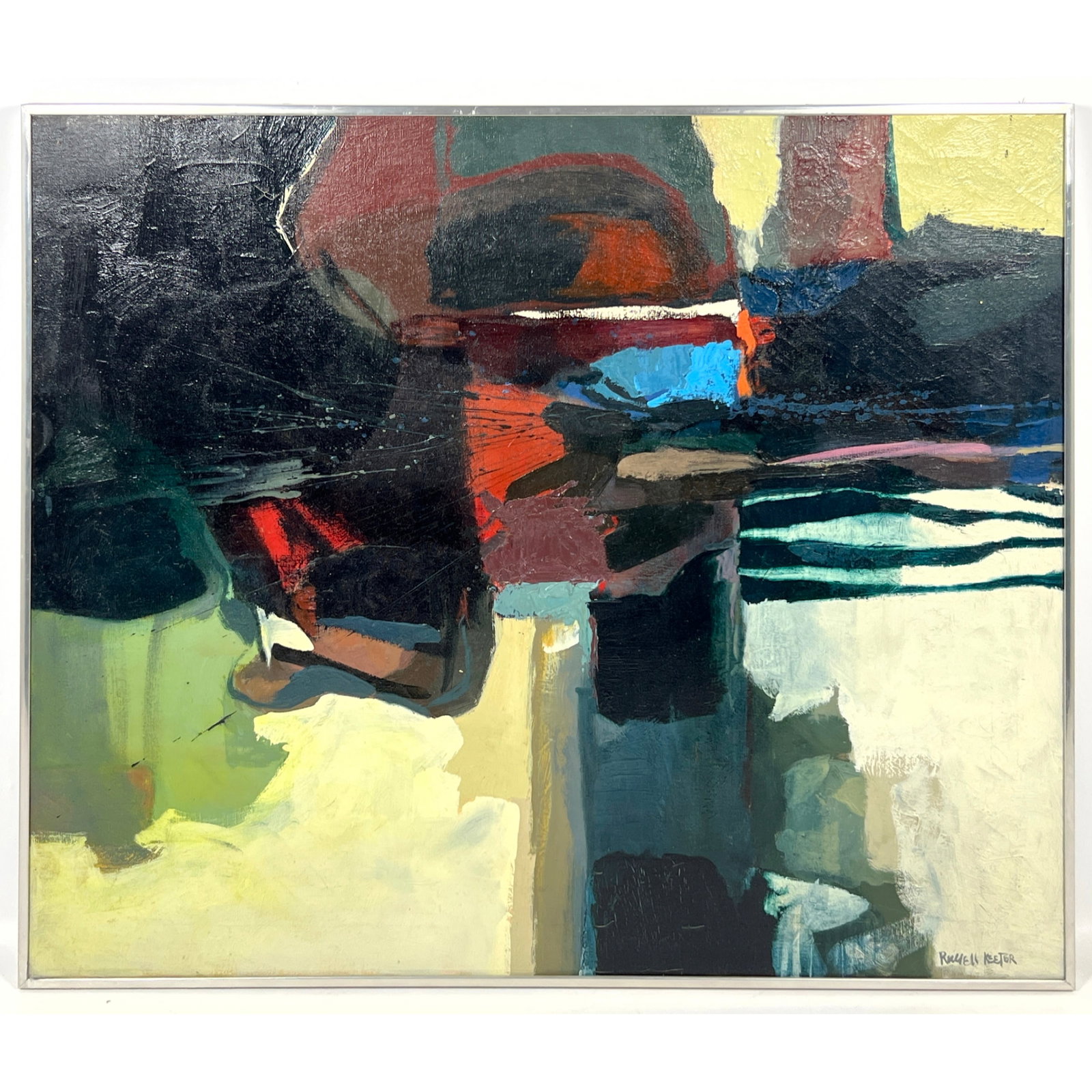 RUSSELL KEETER Modernist Abstract Painting. Signed on Canvas. (1 of 10)