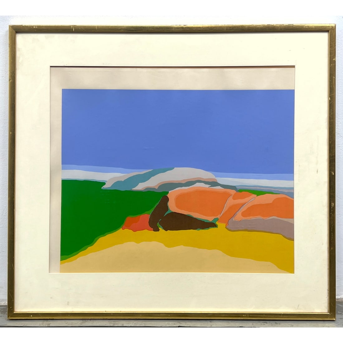 Elizabeth Osborne, Saba Bank silkscreen print on paper, 1973. Signed and Numbered. 59/200. Dated 73. (1 of 12)