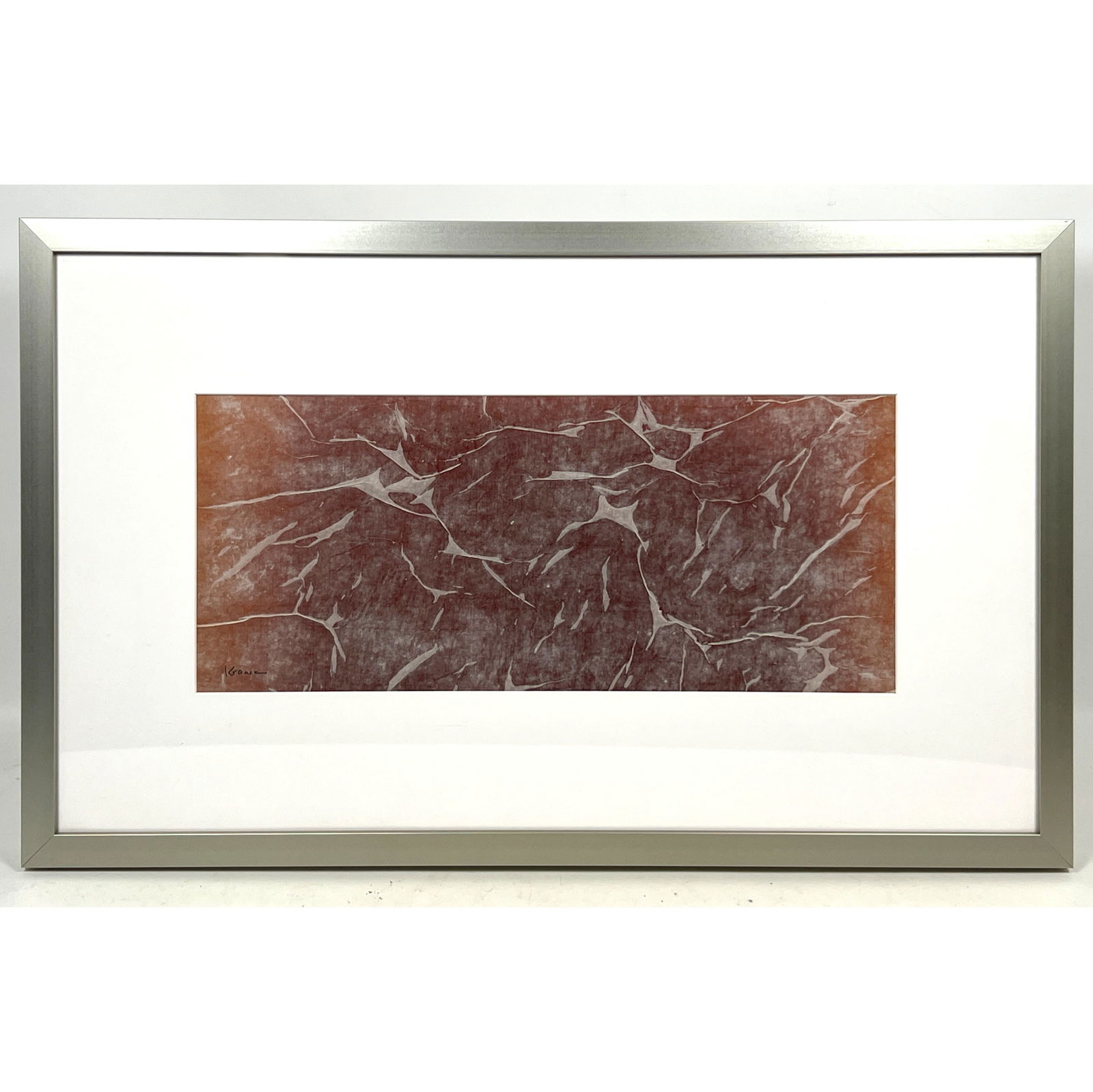 MICHAEL KRAUSZ Mixed Media Art. "Japanese Red #2". Krausz was a Philospher, Artist,Musician associat (1 of 8)