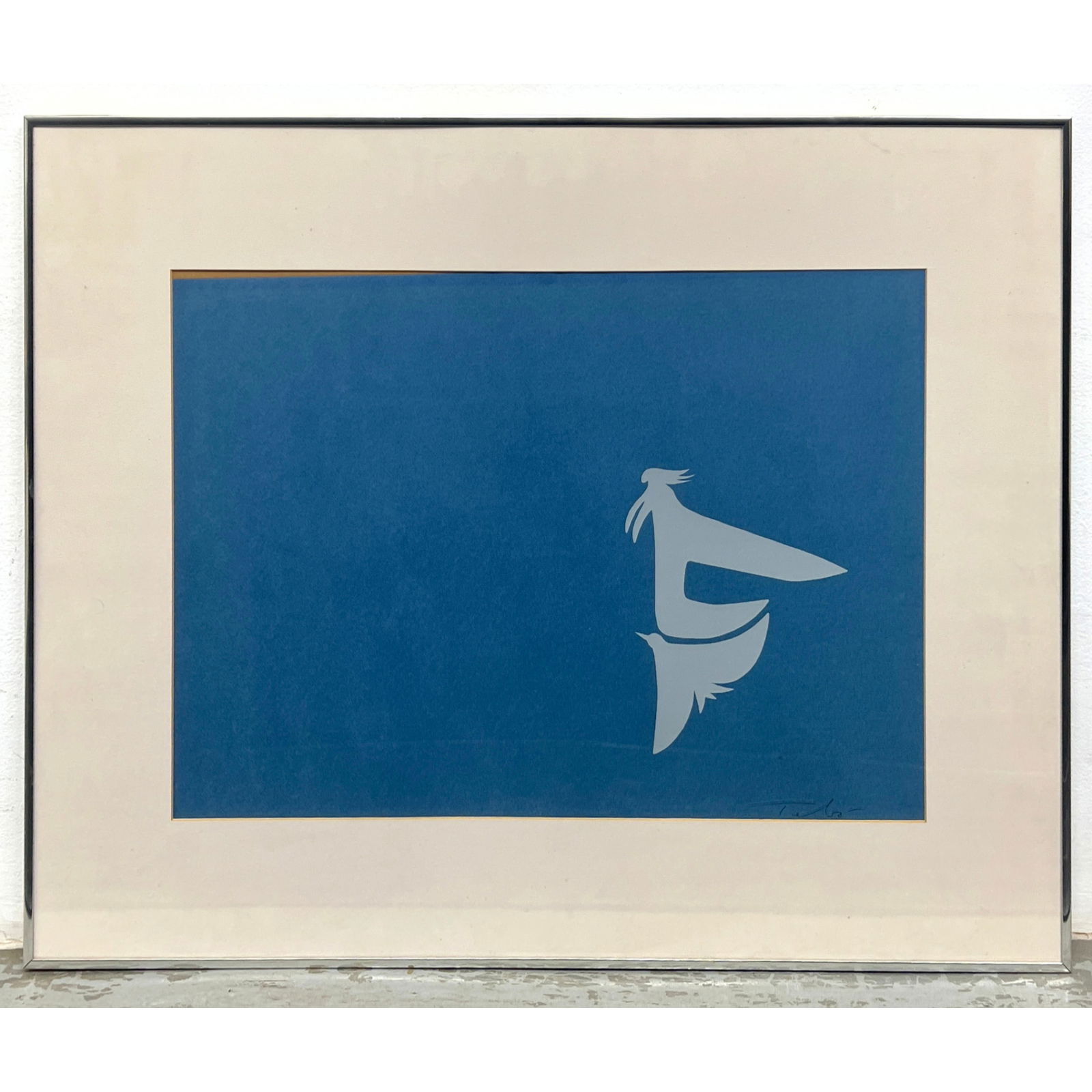 Signed Silkscreen Print Framed Under Glass. Attributed to Sacha Tebo Thebaud. (1 of 8)